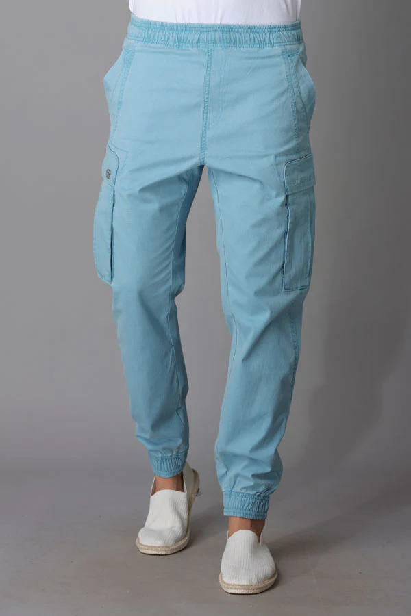 Blue Tapered Fit Cargo Pant