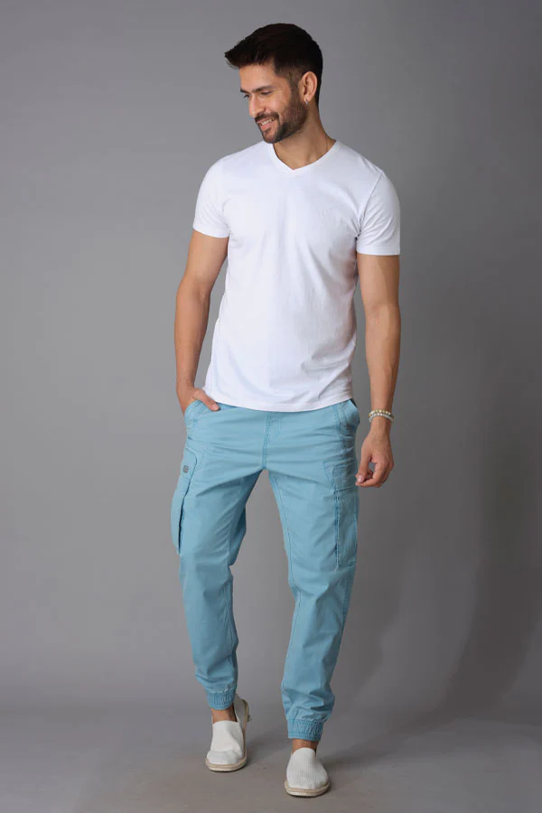 Blue Tapered Fit Cargo Pant - Image 2