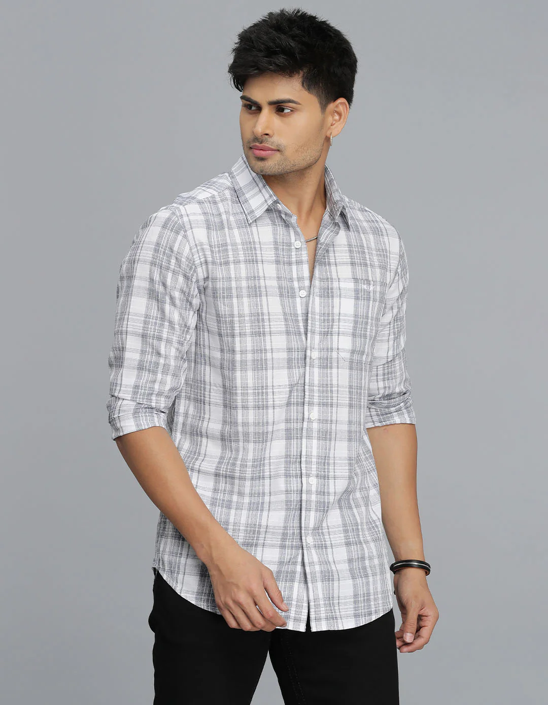 Blue Full Sleeves Check Shirt - Image 3