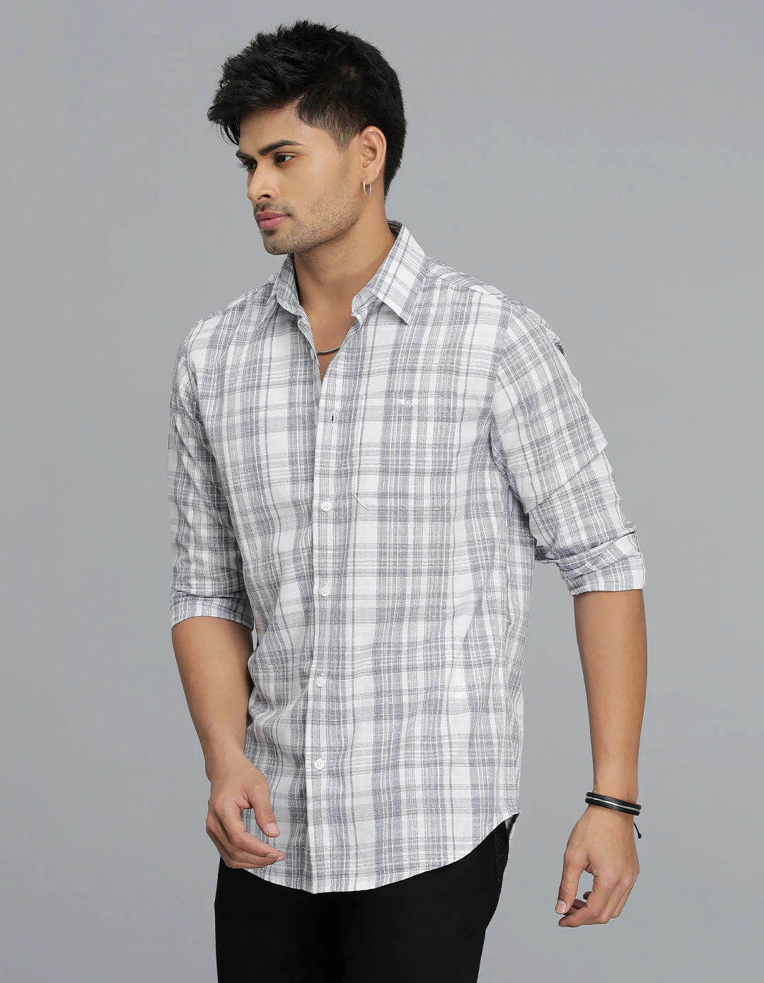 Blue Full Sleeves Check Shirt - Image 4