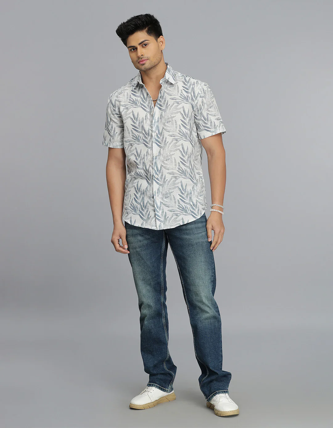 Blue Half Sleeves Printed Shirt - Image 2