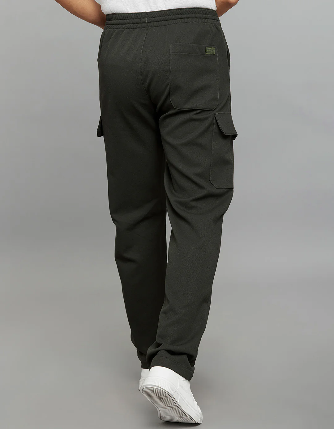 Bottle Green Comfort Straight Fit Athliesure Cargo Pants - Image 6