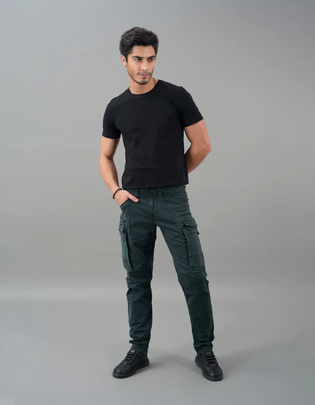 Bottle Green Regular Fit Cargo Pant - Image 2