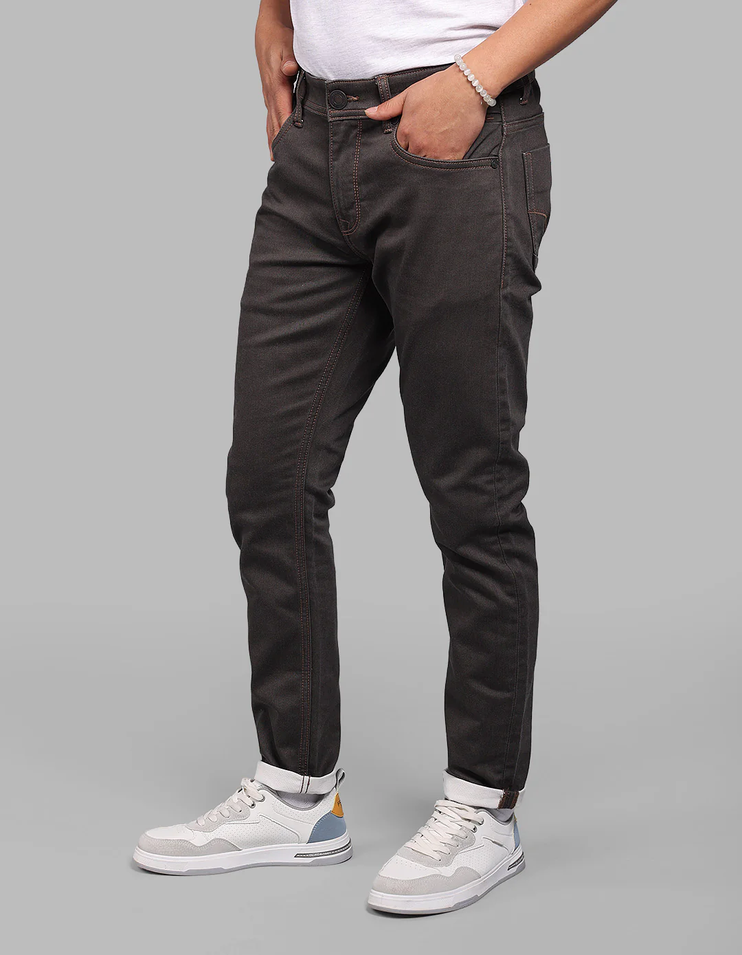 Brown Low-Rise Ankle Length Stretch Jeans - Image 3