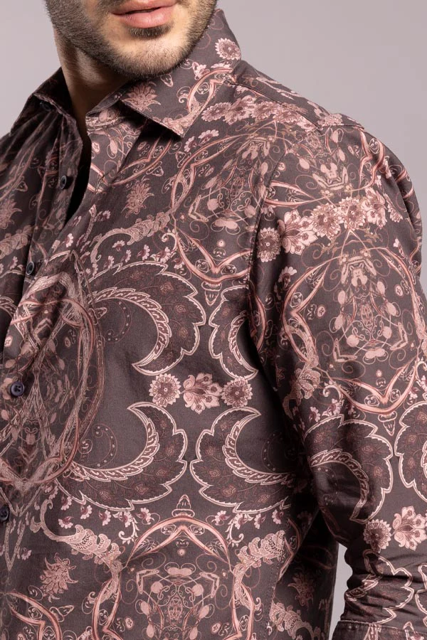 Brown Full Sleeves Printed Shirt - Image 6