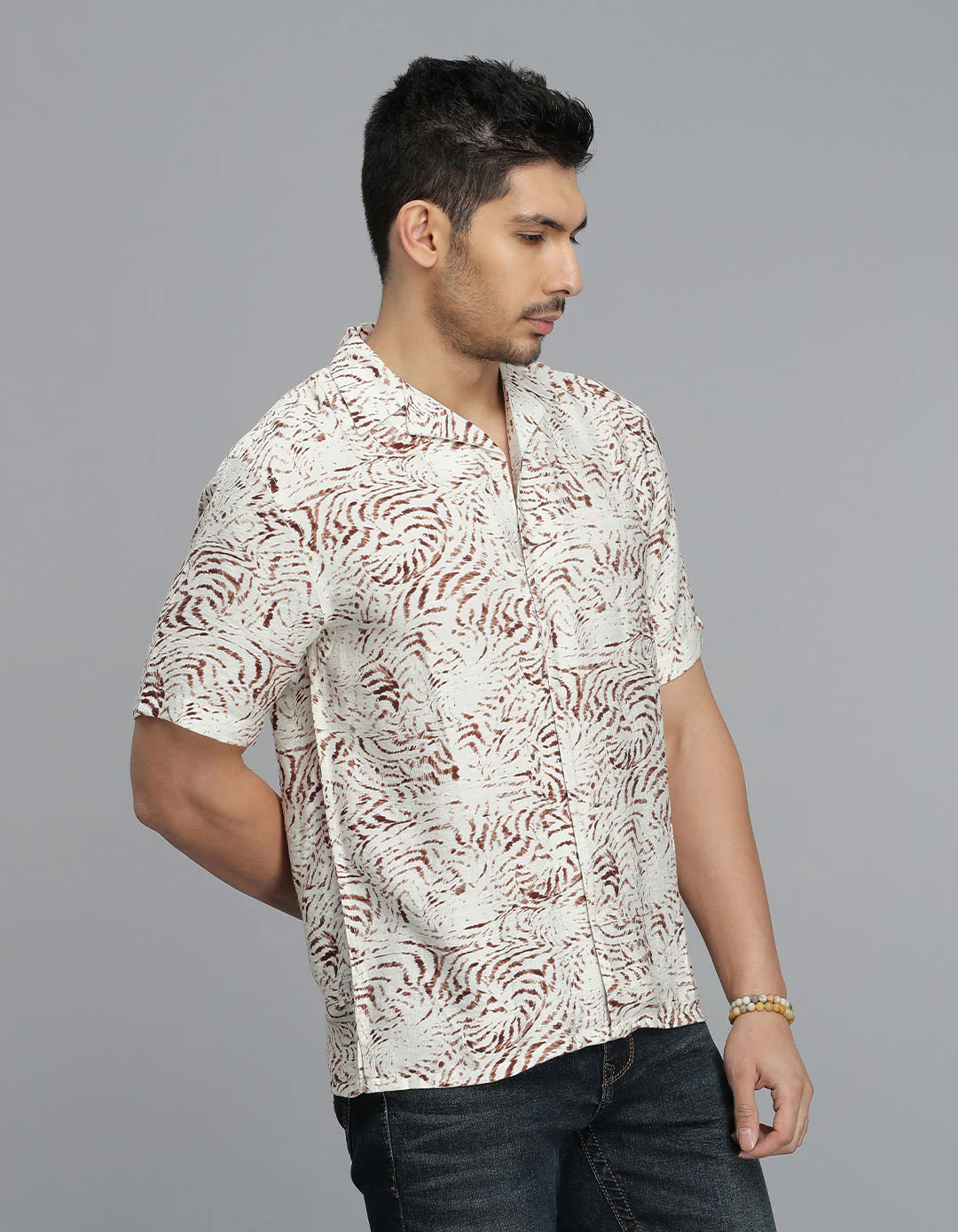Brown Half Sleeves Printed Shirt - Image 4