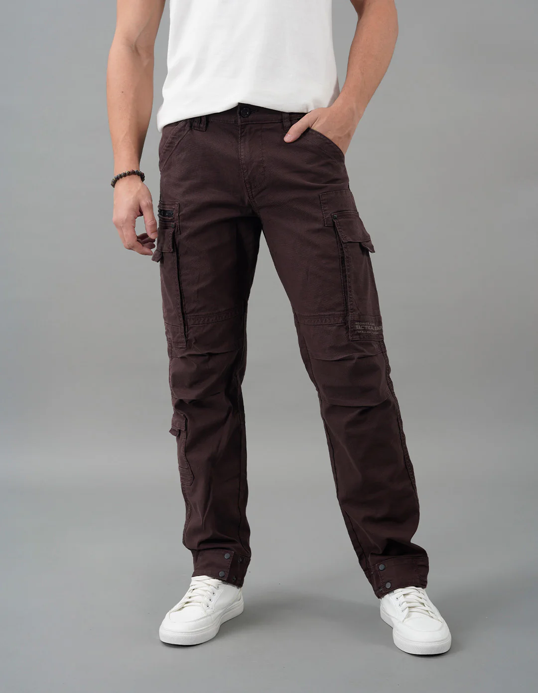 Brown Slim Fit Cargo Pant - Image 3