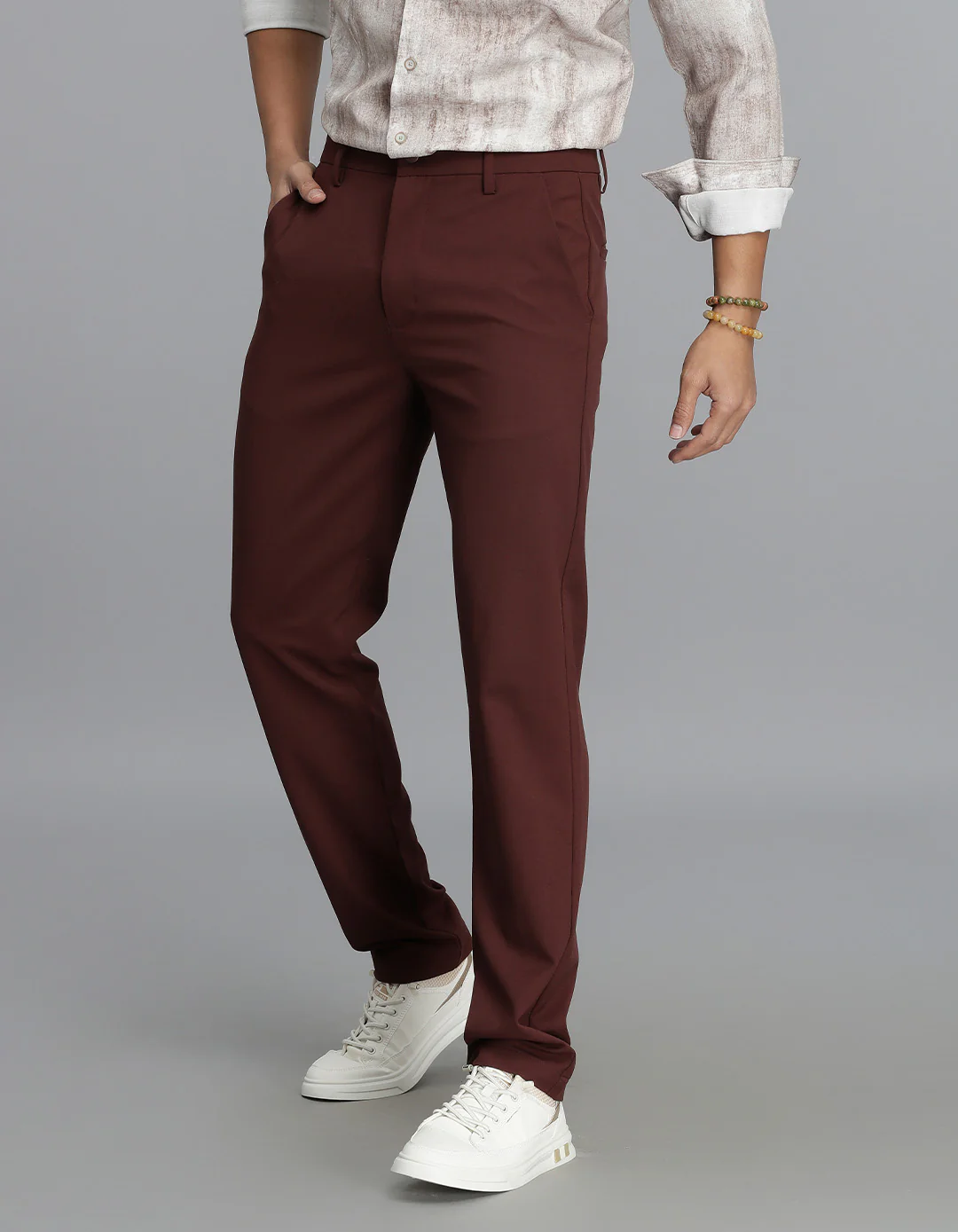 Burgundy Chinos Trouser - Image 3