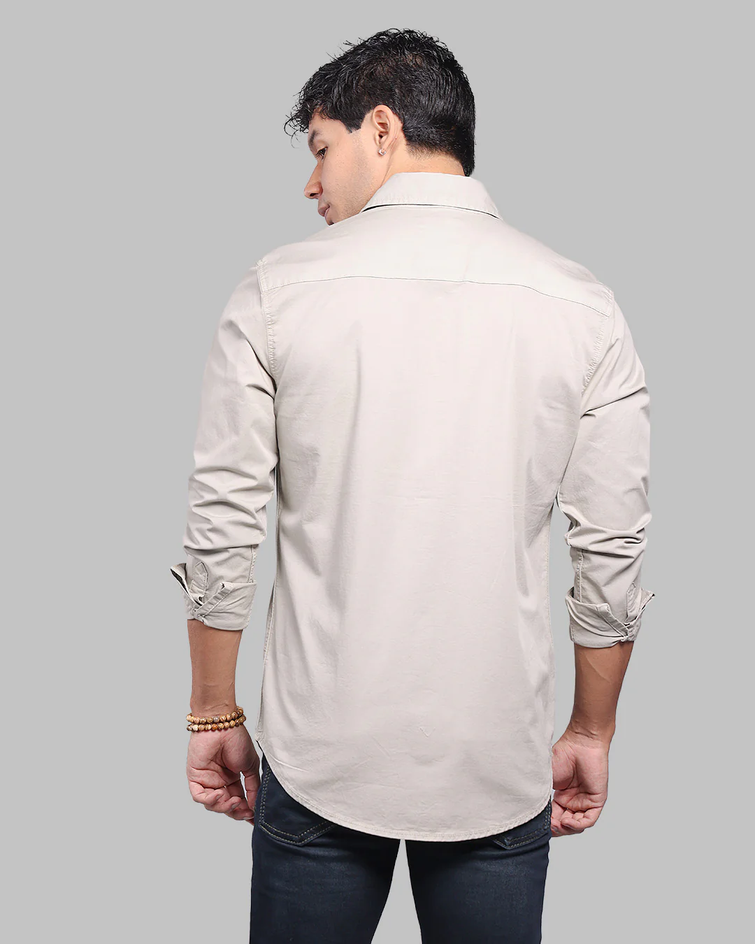 Cement Full Sleeve Stretch Cargo Shirt - Image 5