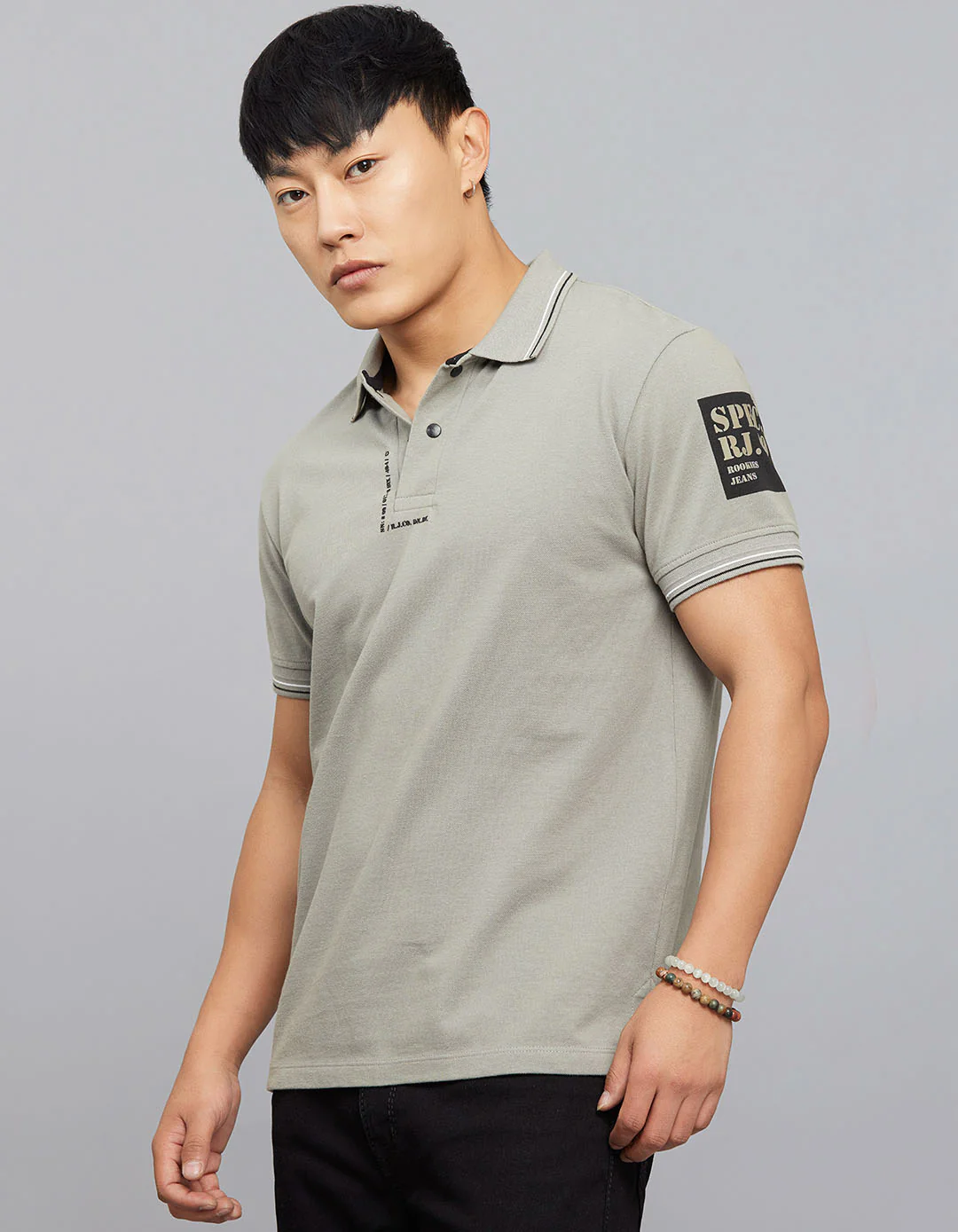 Cement Half Sleeves Pique Polo Tee - Image 3