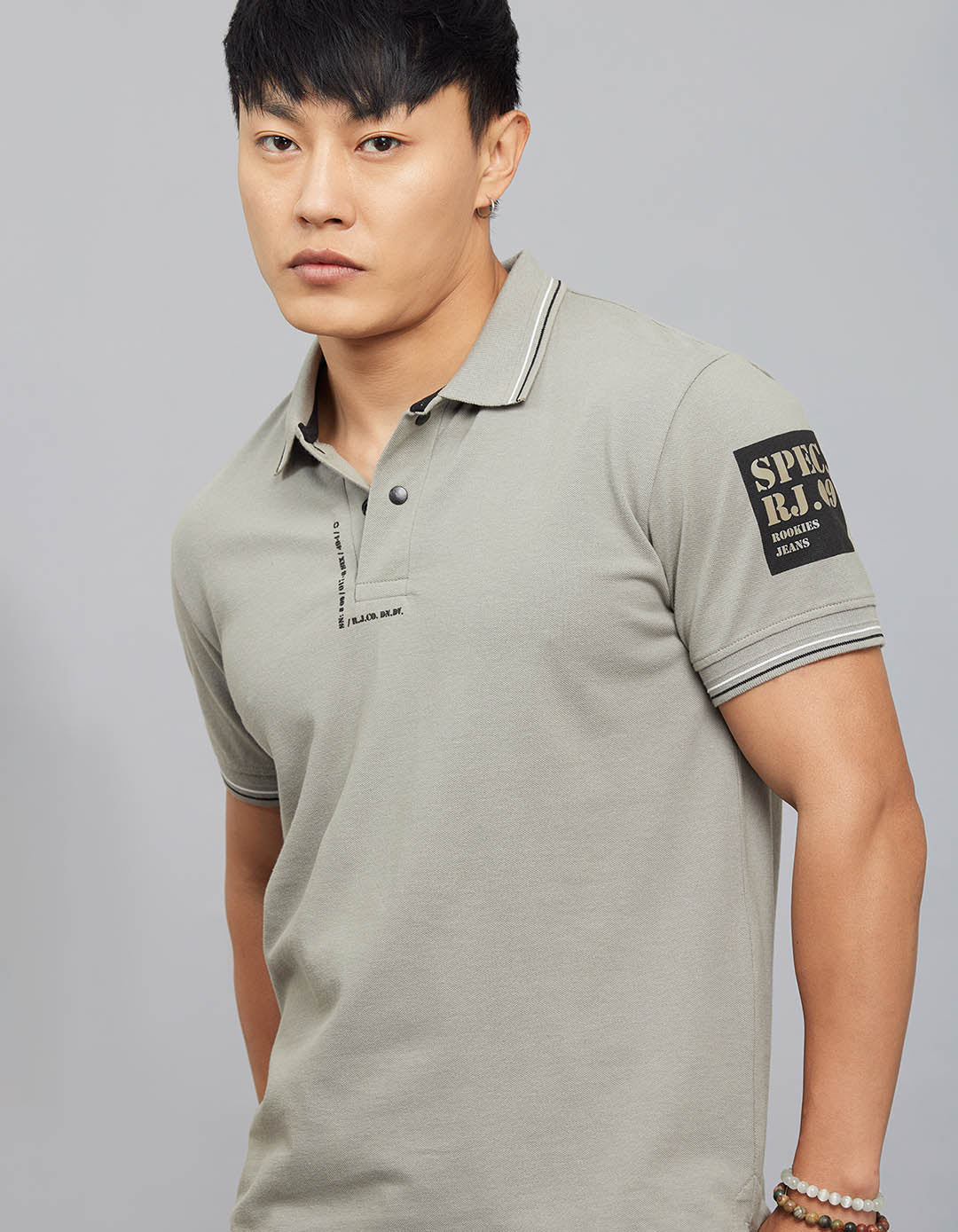 Cement Half Sleeves Pique Polo Tee - Image 6
