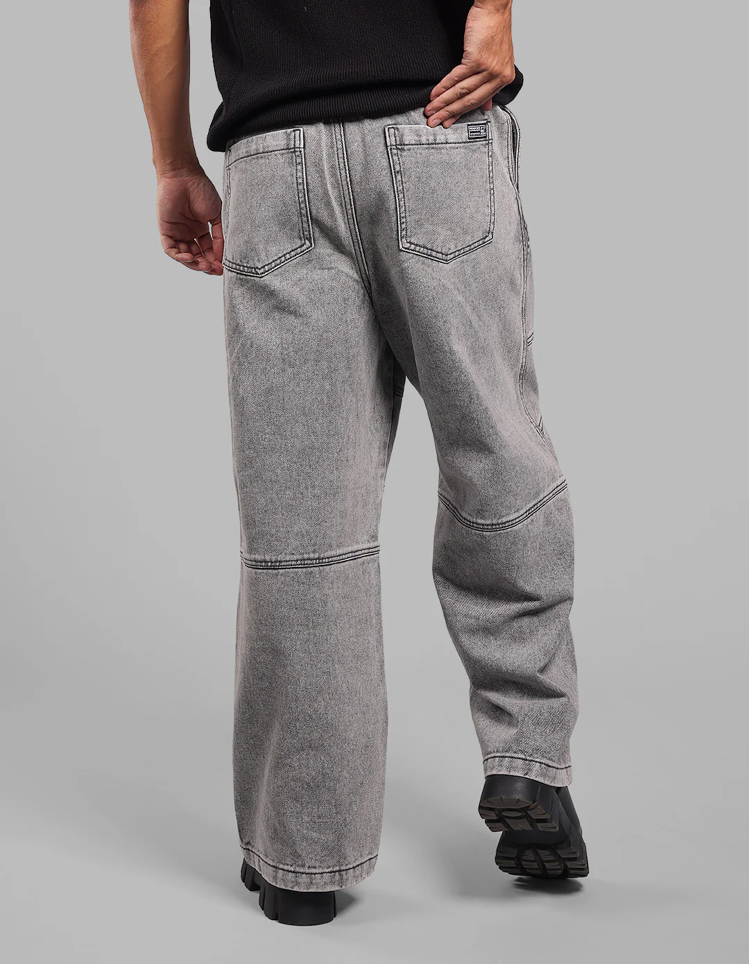 Charcoal Extra Loose Fit Denim Pant - Image 7