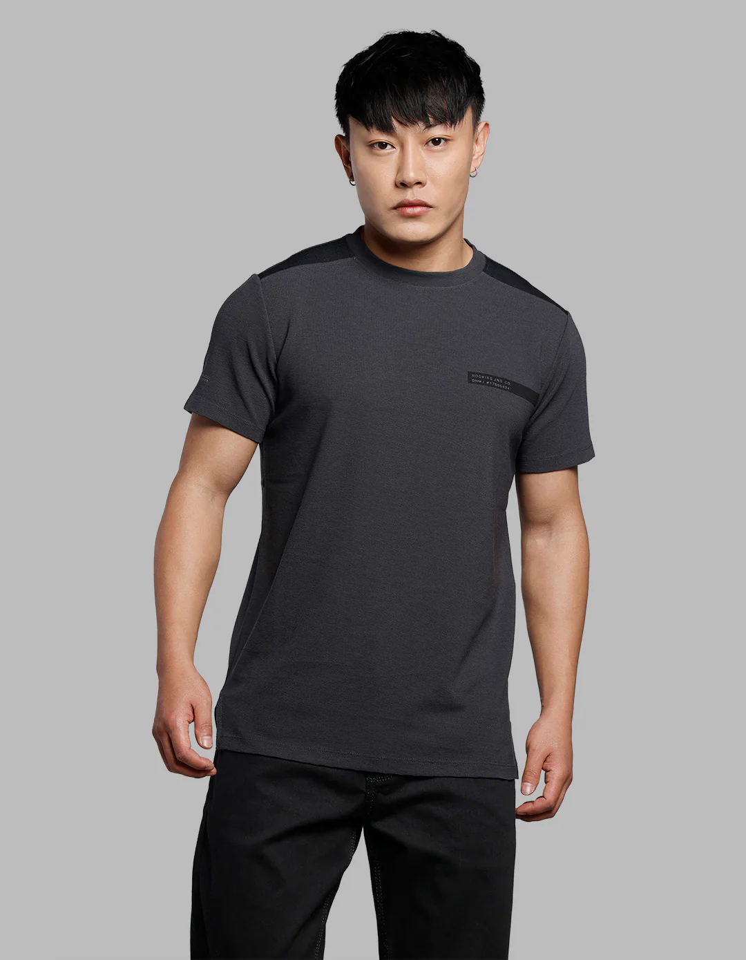 Charcoal Half Sleeves Round Neck Tee