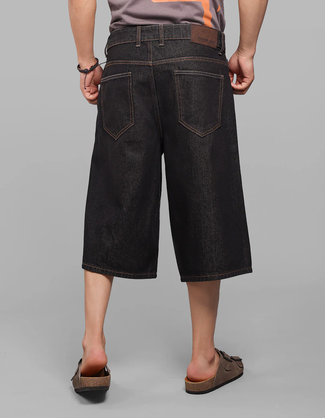 Charcoal Loose Fit Jorts - Image 5