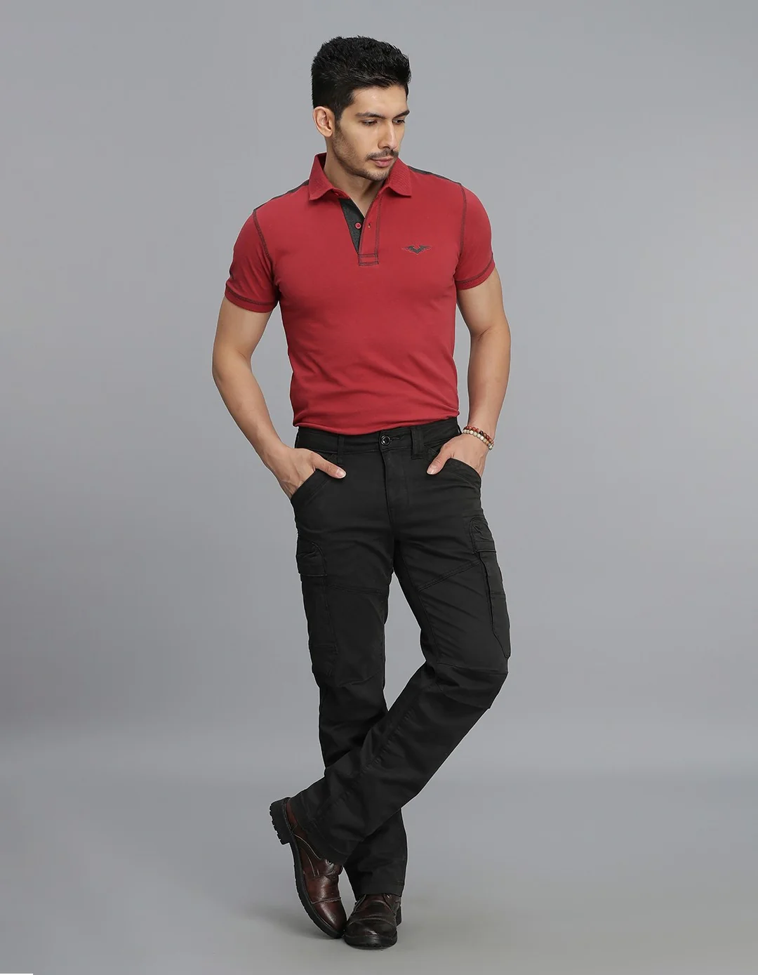 Charcoal Regular Fit Cargo Pant - Image 2