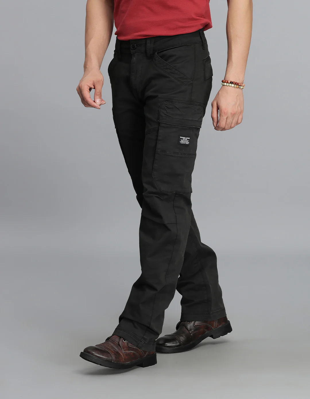 Charcoal Regular Fit Cargo Pant - Image 3