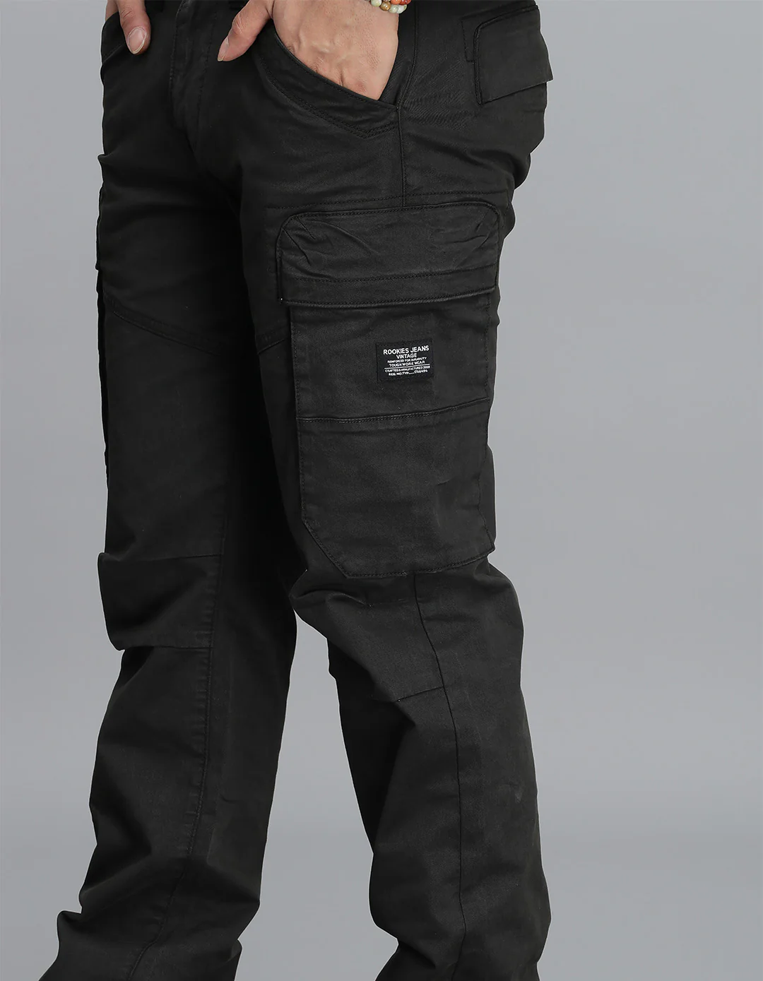 Charcoal Regular Fit Cargo Pant - Image 6