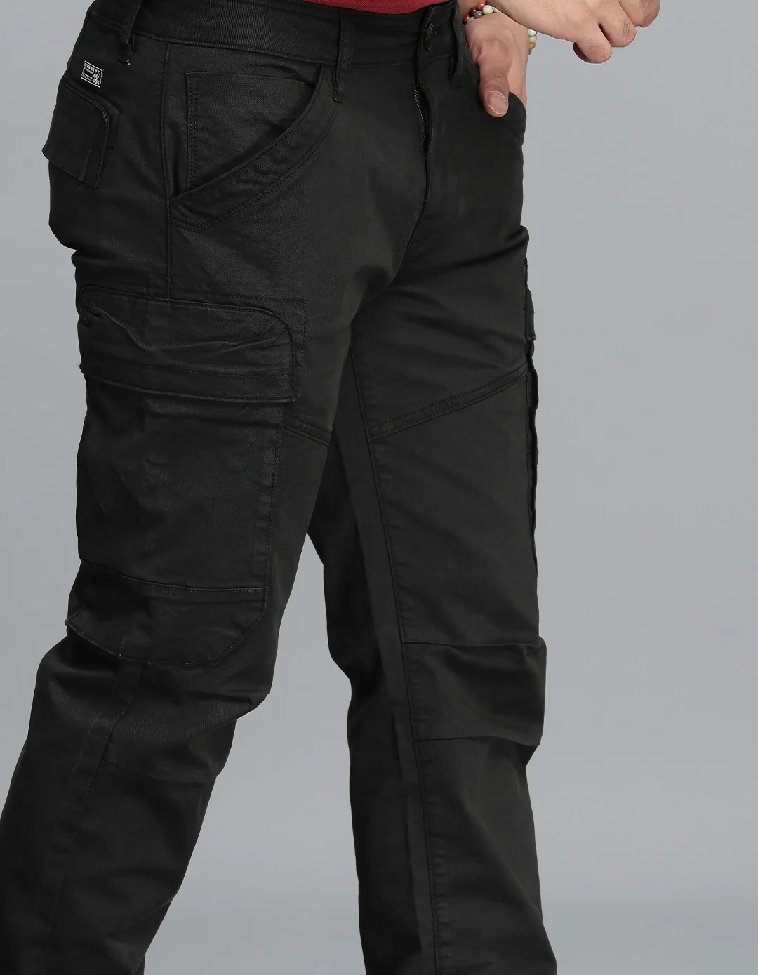Charcoal Regular Fit Cargo Pant - Image 7