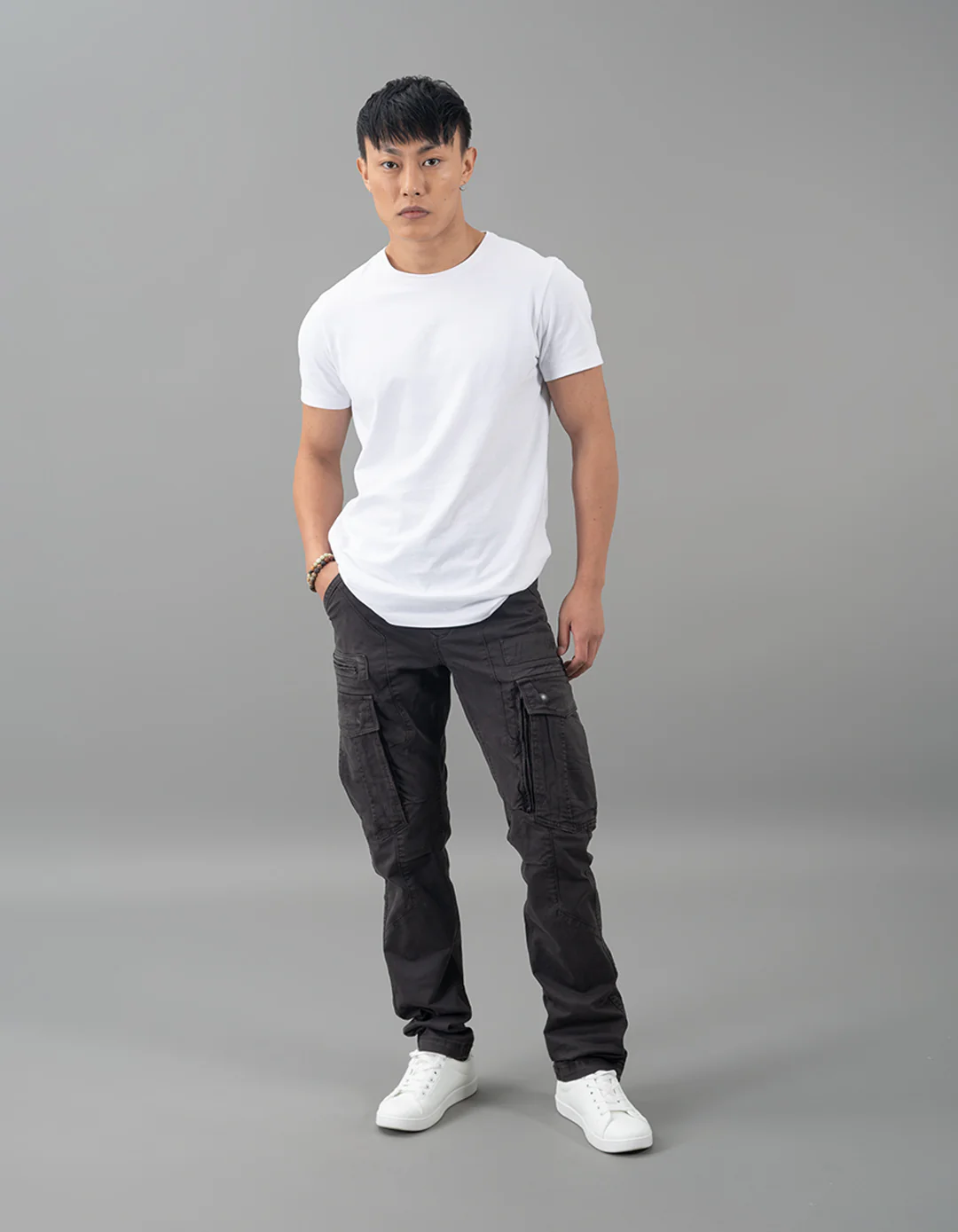 Charcoal Regular Fit Cargo Pant - Image 2