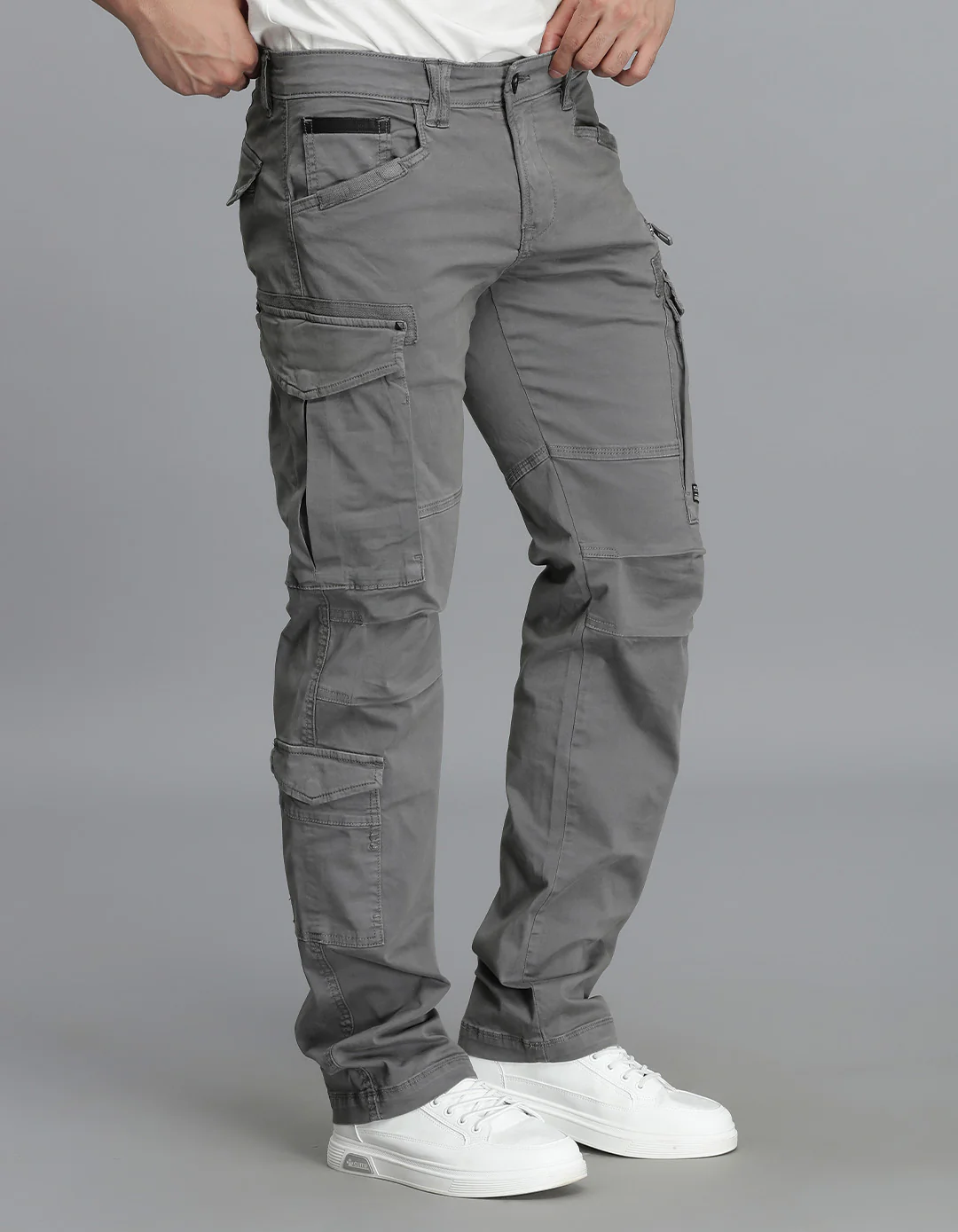 Clay Grey Regular Fit Cargo Pant - Image 4