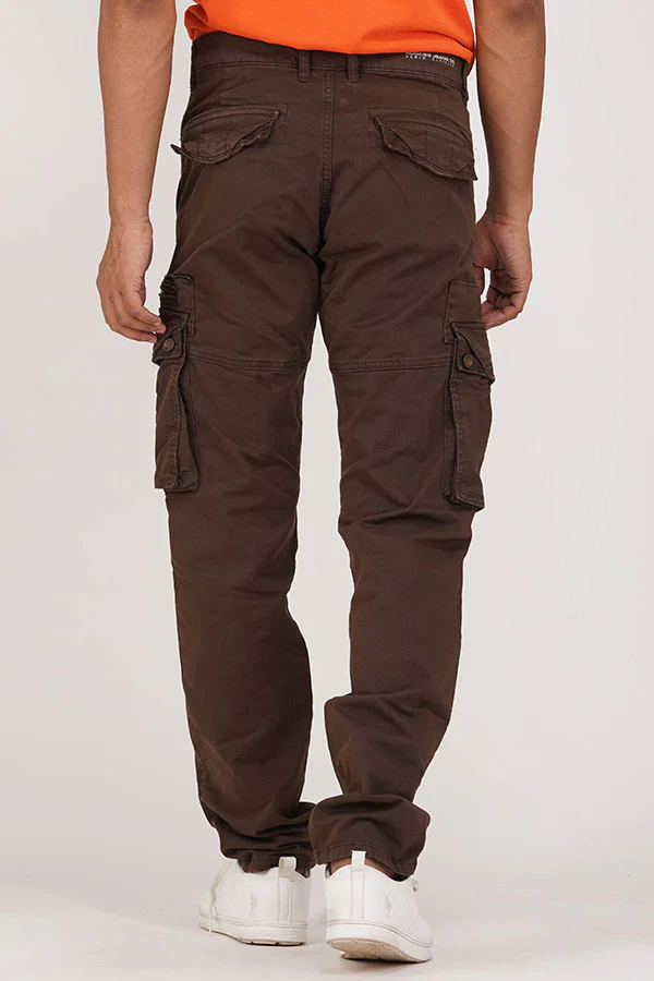 Coffee Brown Regular Fit Cargo Pant - Image 4