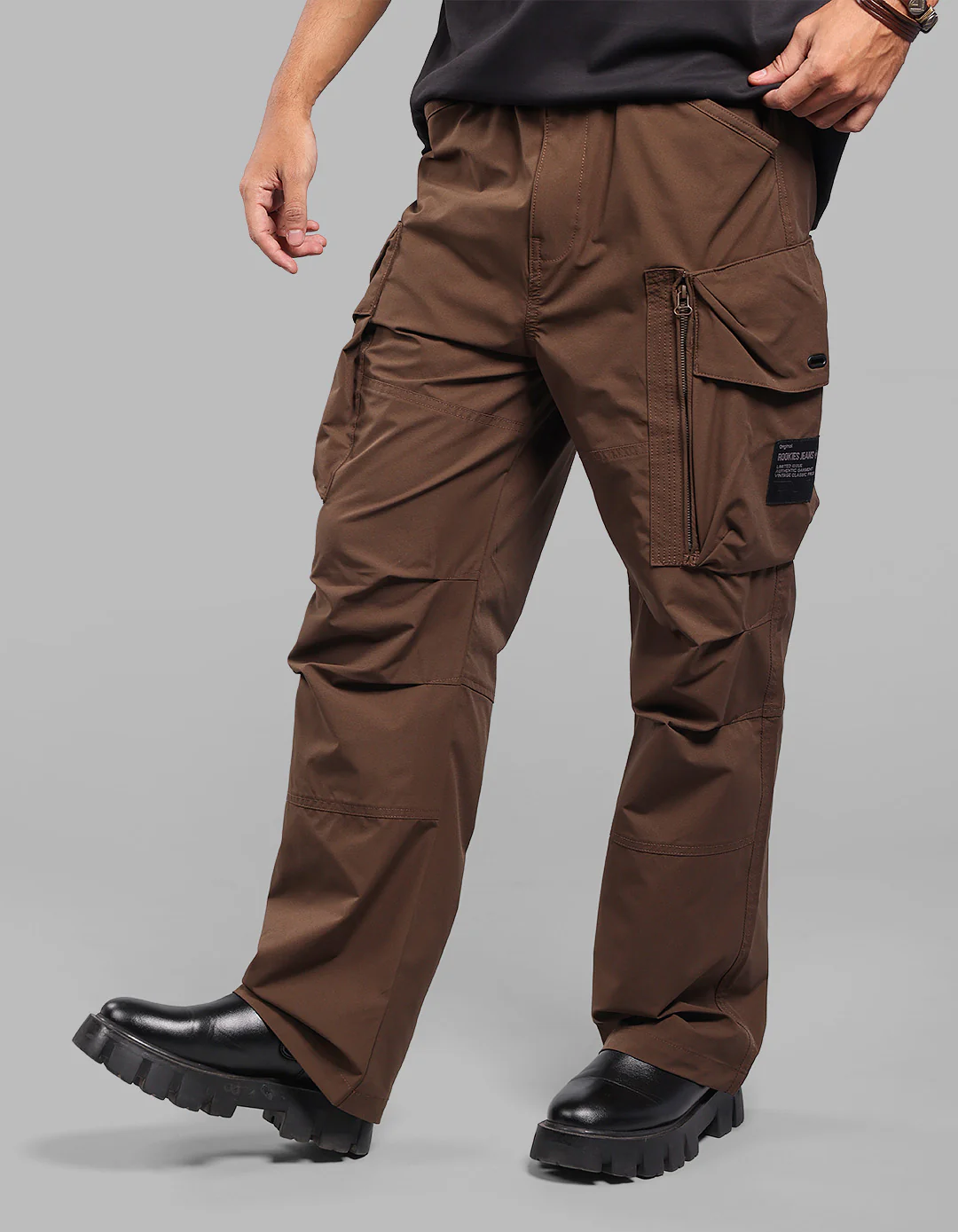 Coffee Loose Fit Utility Cargo