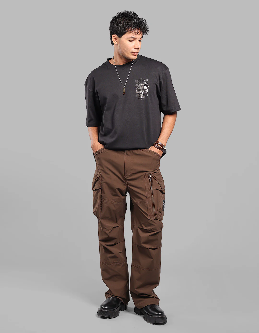 Coffee Loose Fit Utility Cargo - Image 2