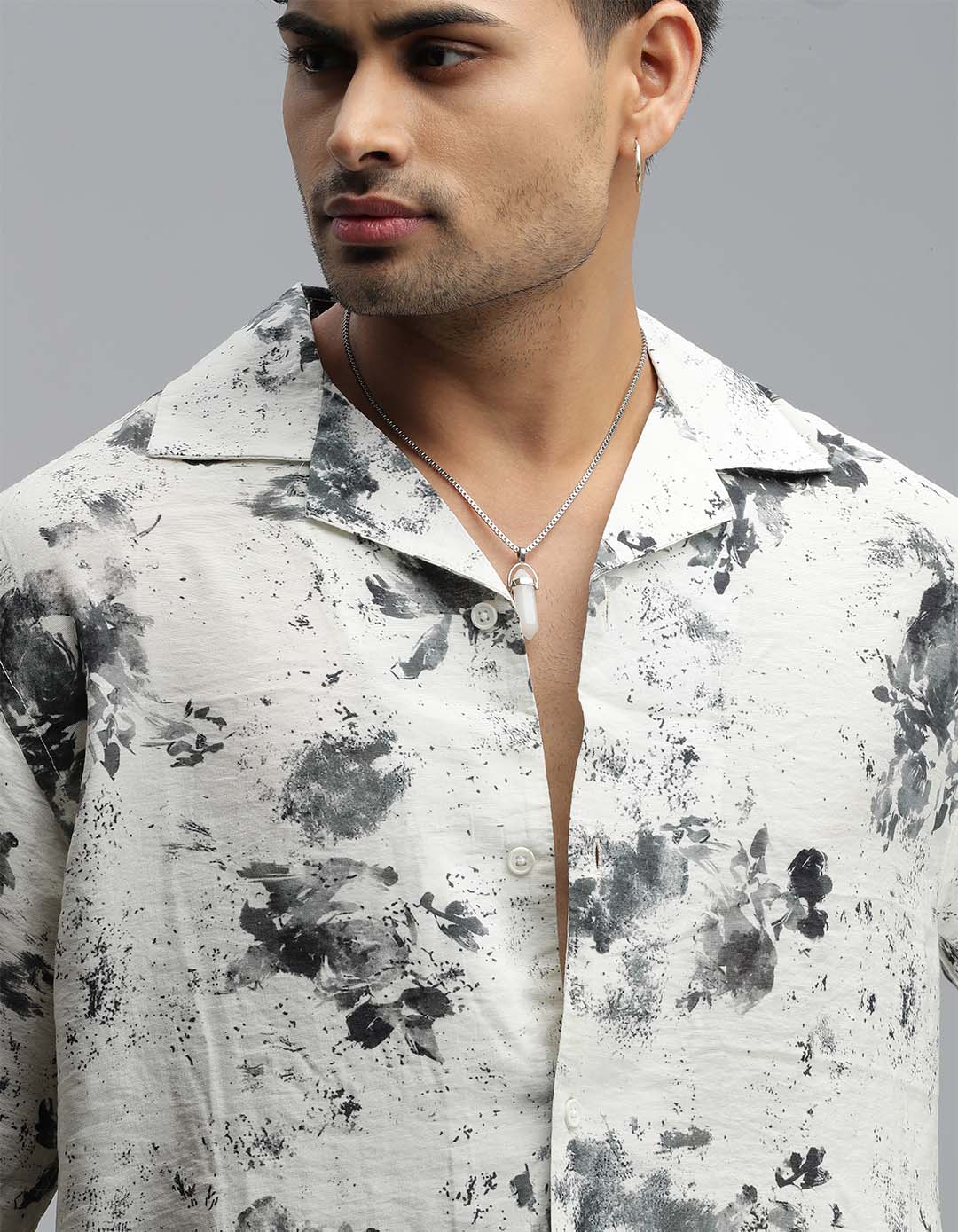 Cream B Green Half Sleeves Printed Shirt - Image 5