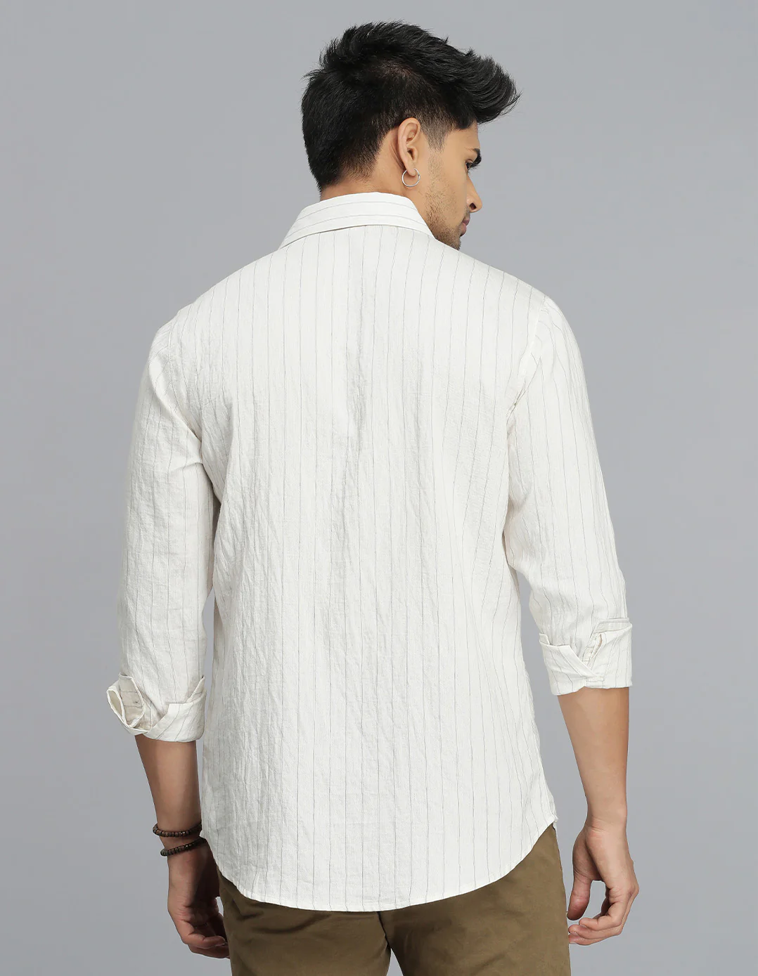 Cream Full Sleeves Stripe Shirt - Image 5