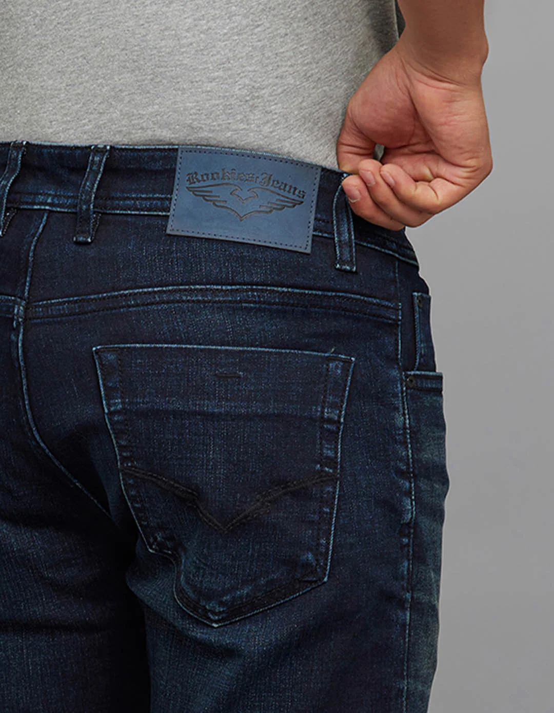 Dark Blue Low-Rise Ankle Length Classic Stretch Jeans - Image 6