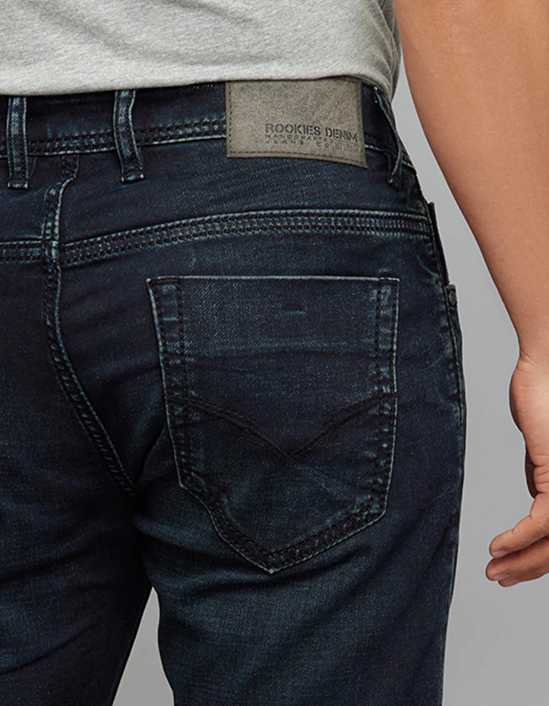Dark Blue Low-Rise Ankle Length Knit Stretch Jeans - Image 6