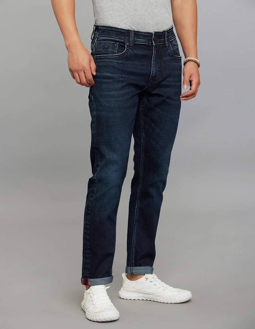 Dark Blue Low-Rise Ankle Length Stretch Jeans - Image 4