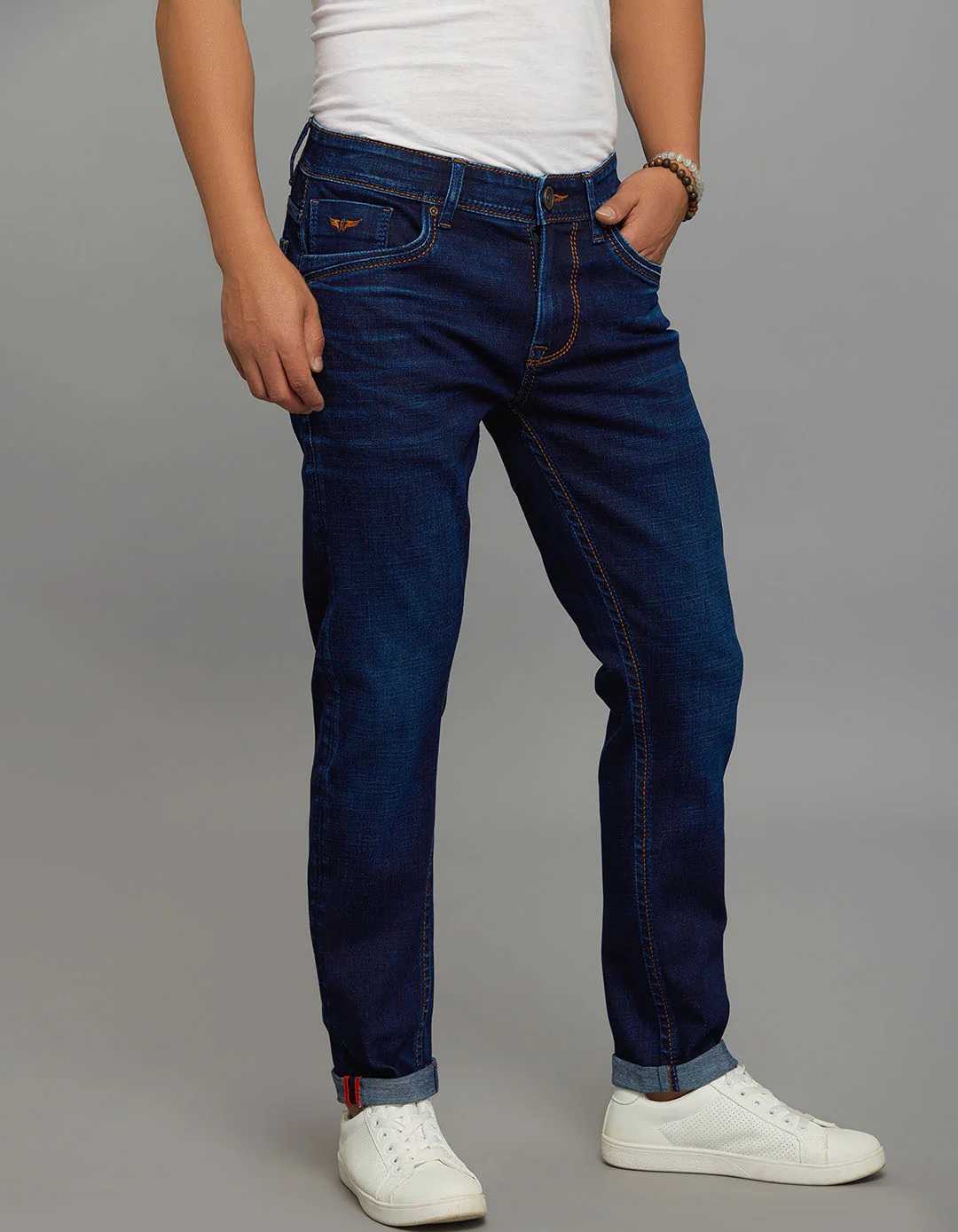 Dark Blue Low-Rise Ankle Length Stretch Jeans - Image 4