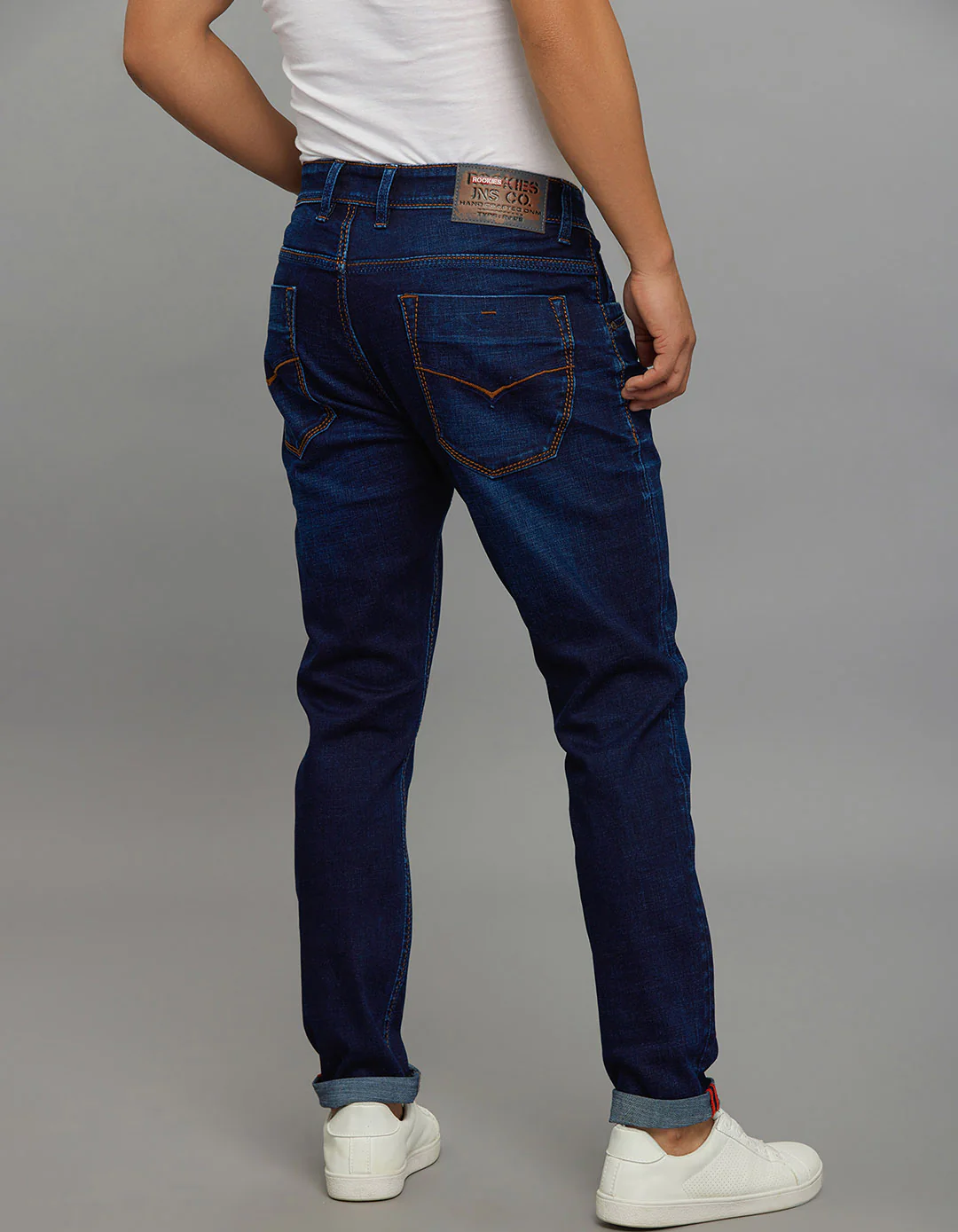 Dark Blue Low-Rise Ankle Length Stretch Jeans - Image 5