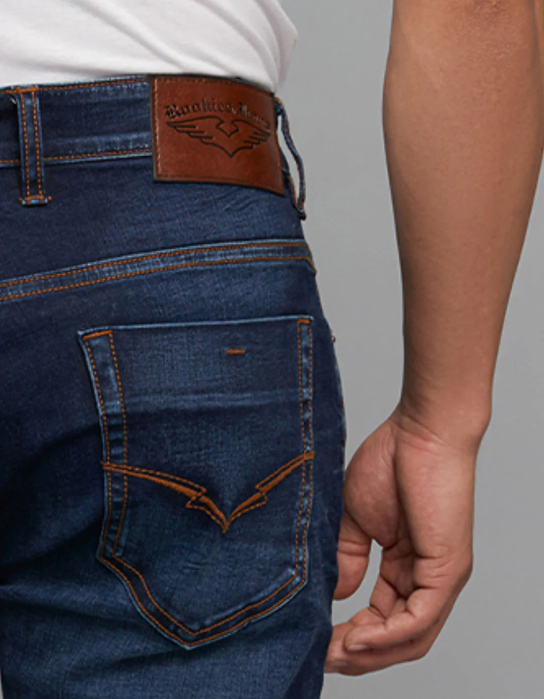 Dark Blue Low-Rise Tapered Ankle Length Classic Stretch Jeans - Image 6