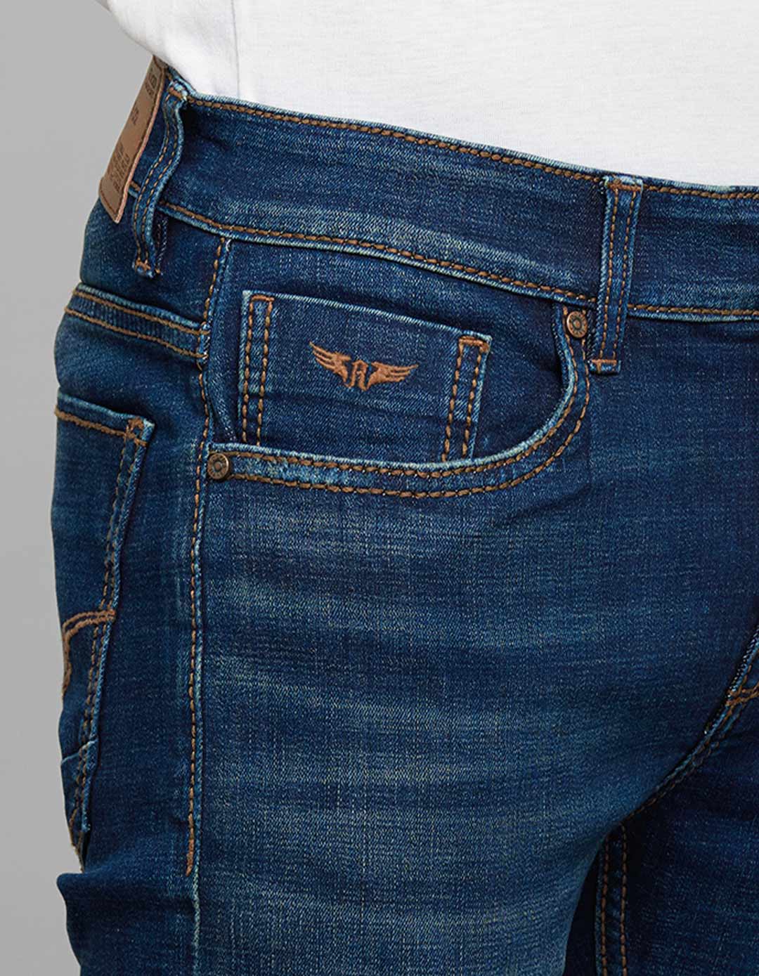 Dark Blue Low-Rise Tapered Ankle Length Stretch Jeans - Image 6