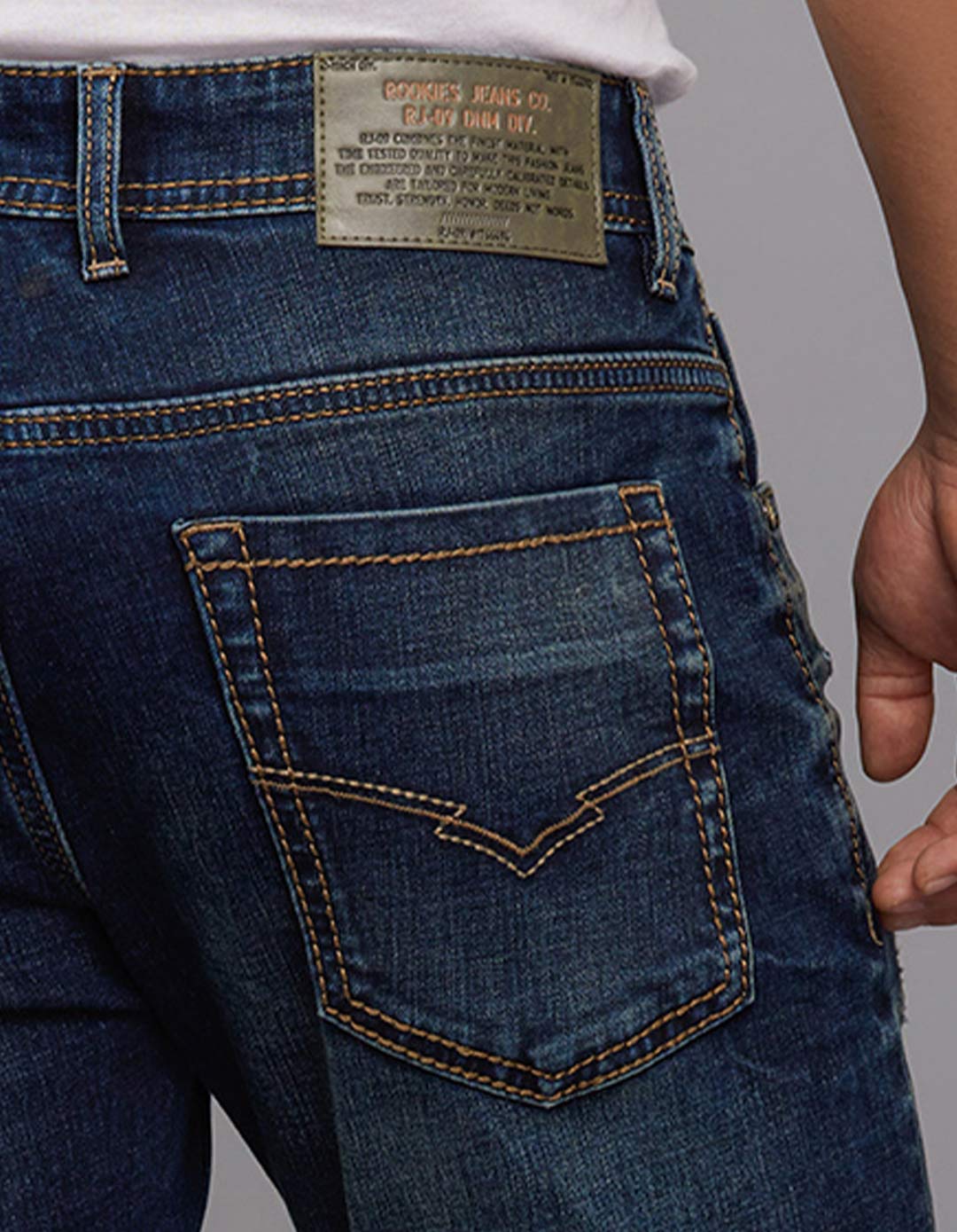 Dark Blue Low-Rise Tapered Ankle Length Stretch Jeans - Image 6