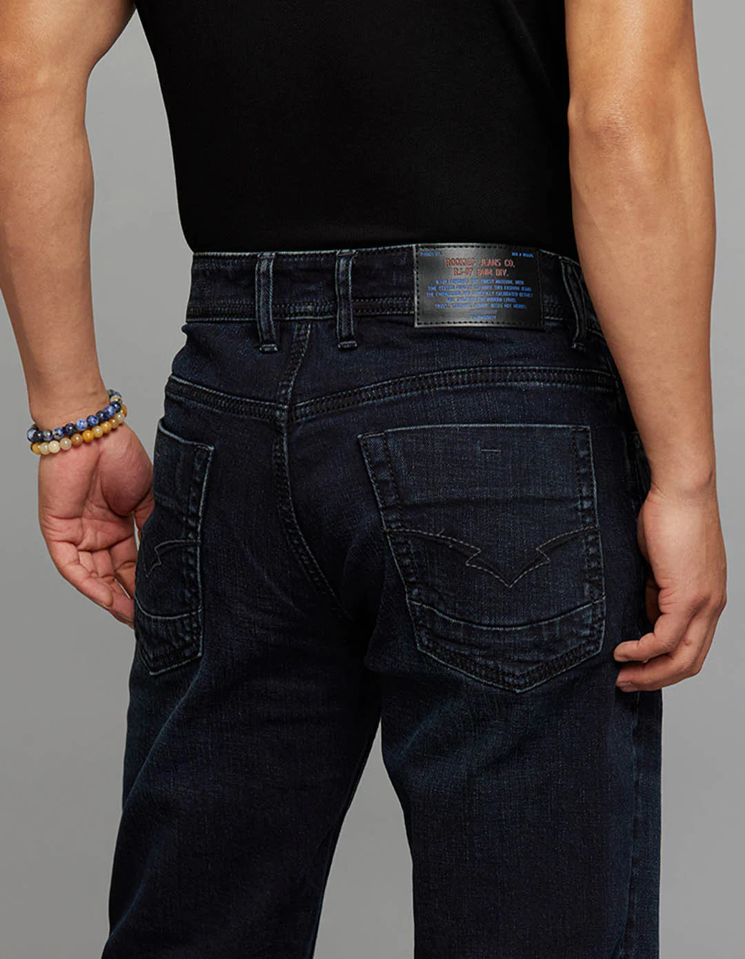 Dark Blue Midrise, Comfort And Straight Fit Stretch Jeans - Image 5
