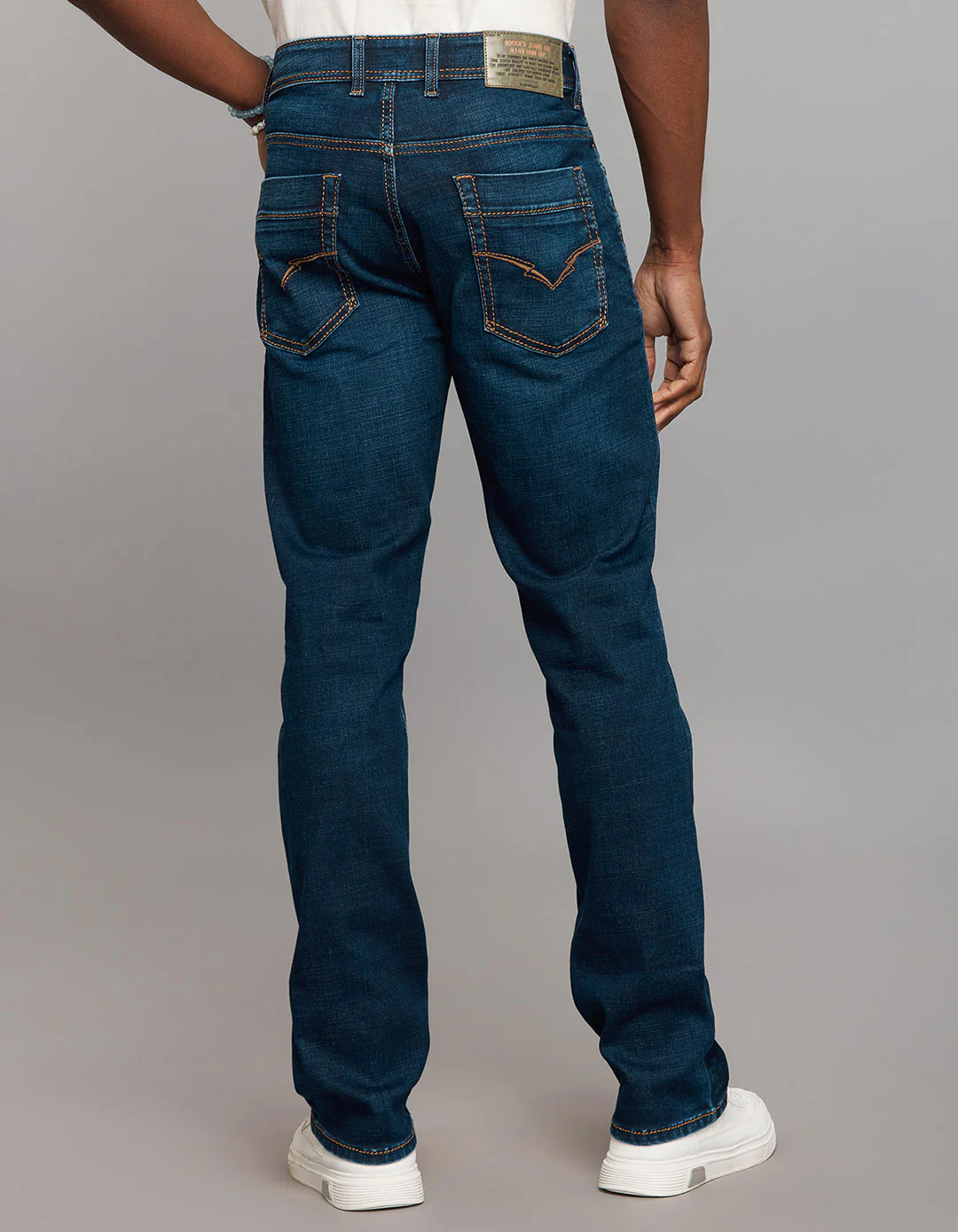 Dark Blue Midrise, Comfort And Straight Fit Stretch Jeans - Image 4