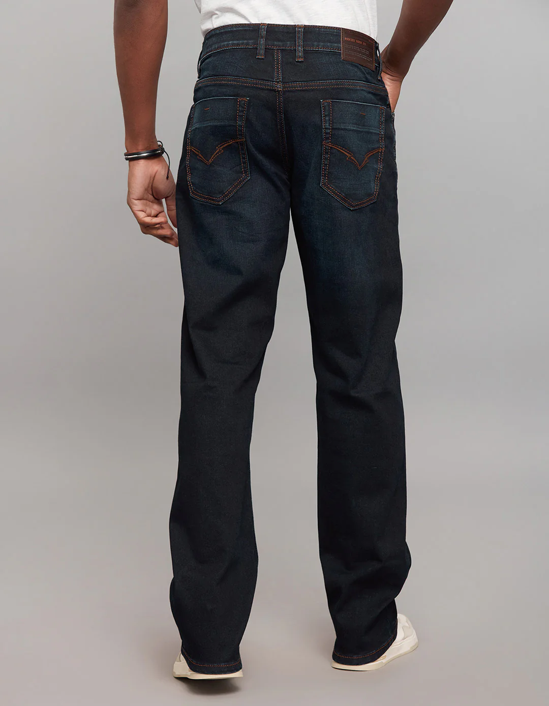 Dark Blue Midrise, Comfort And Straight Fit Stretch Jeans - Image 4