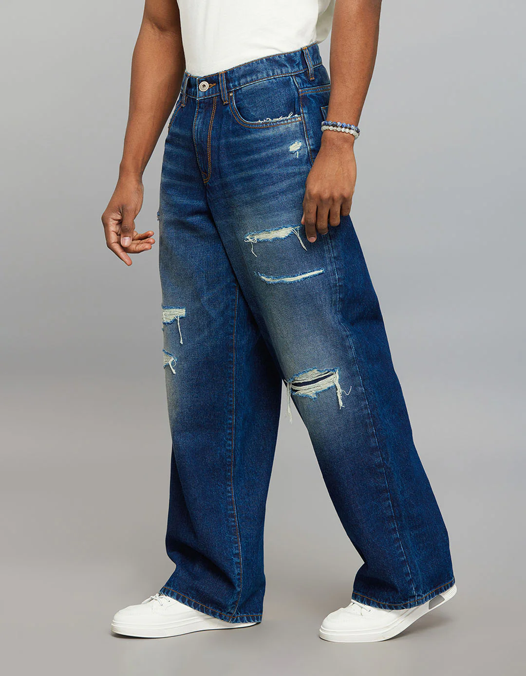 Dark Blue Extra Loose Fit Jeans - Image 3