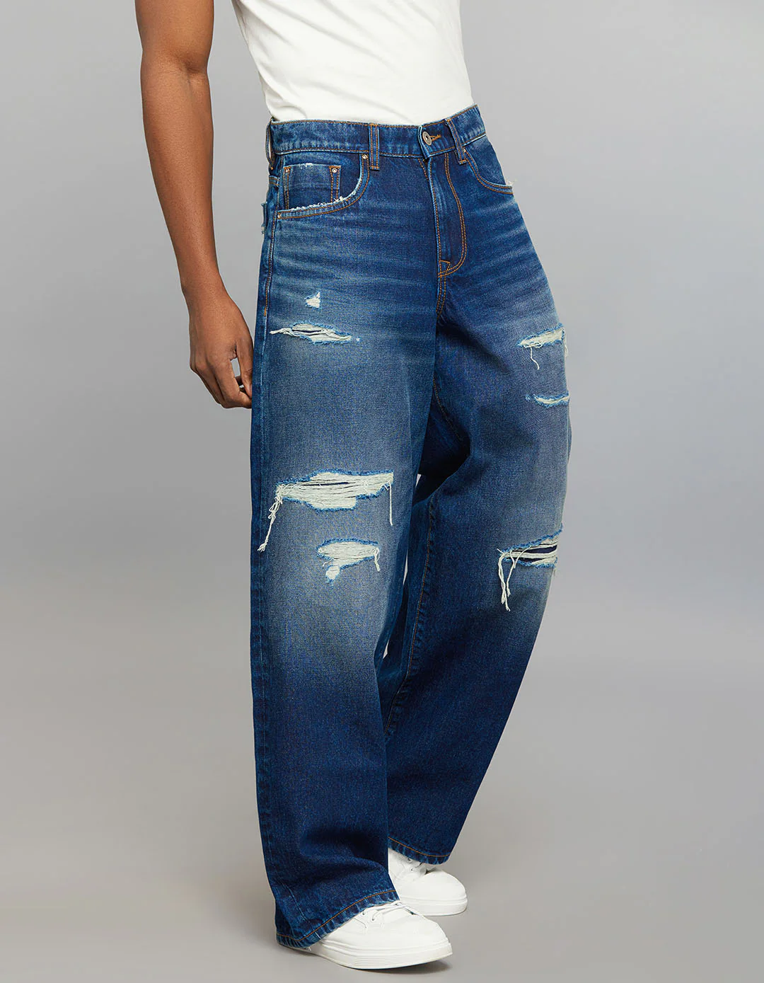Dark Blue Extra Loose Fit Jeans - Image 4
