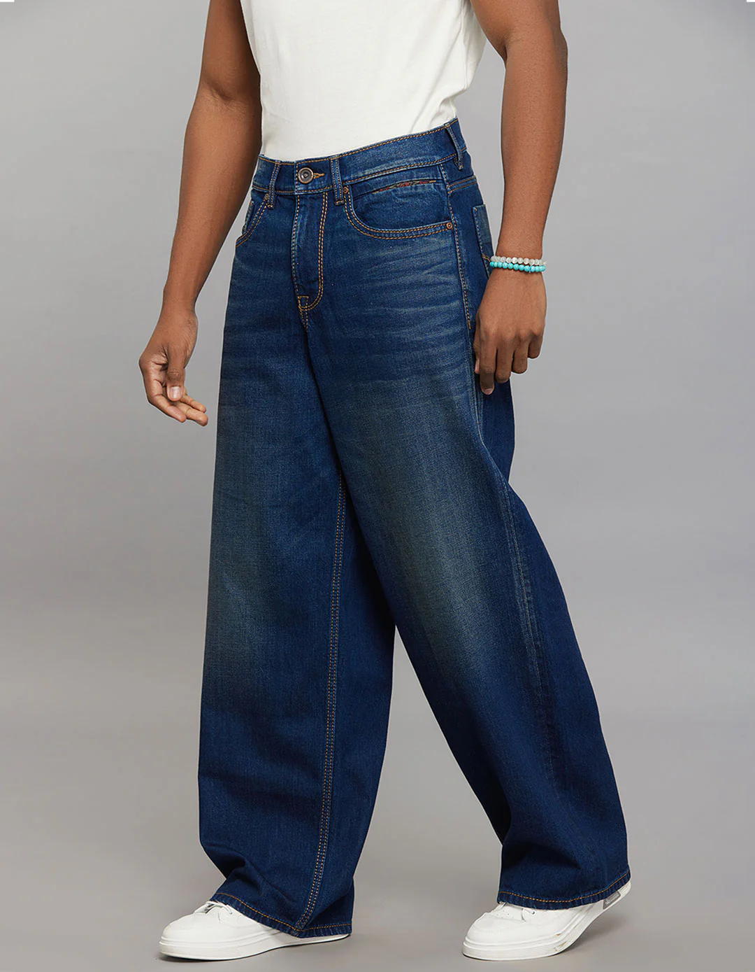 Dark Blue Extra Loose Fit Jeans - Image 6