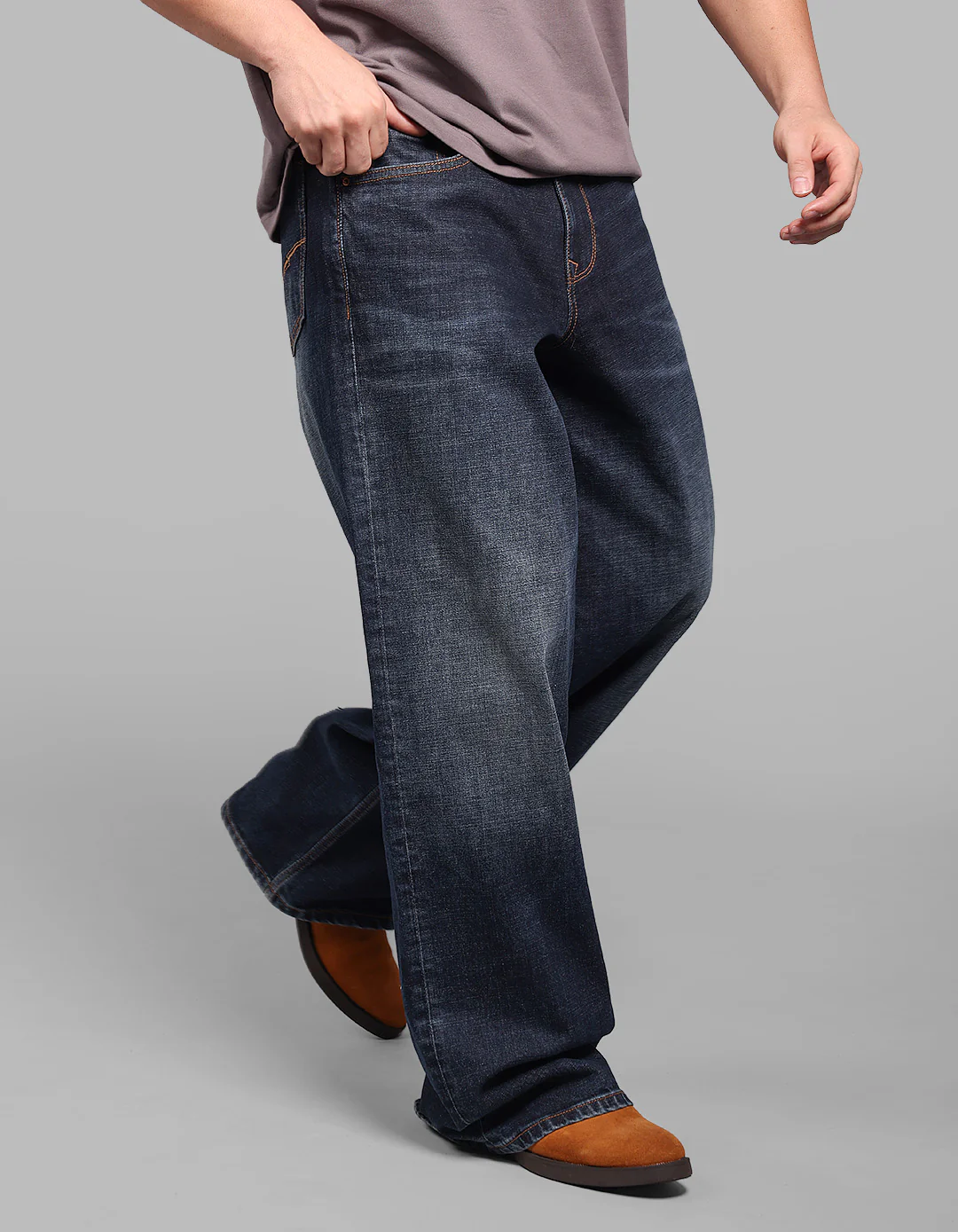 Dark Blue Extra Loose Fit Jeans - Image 4
