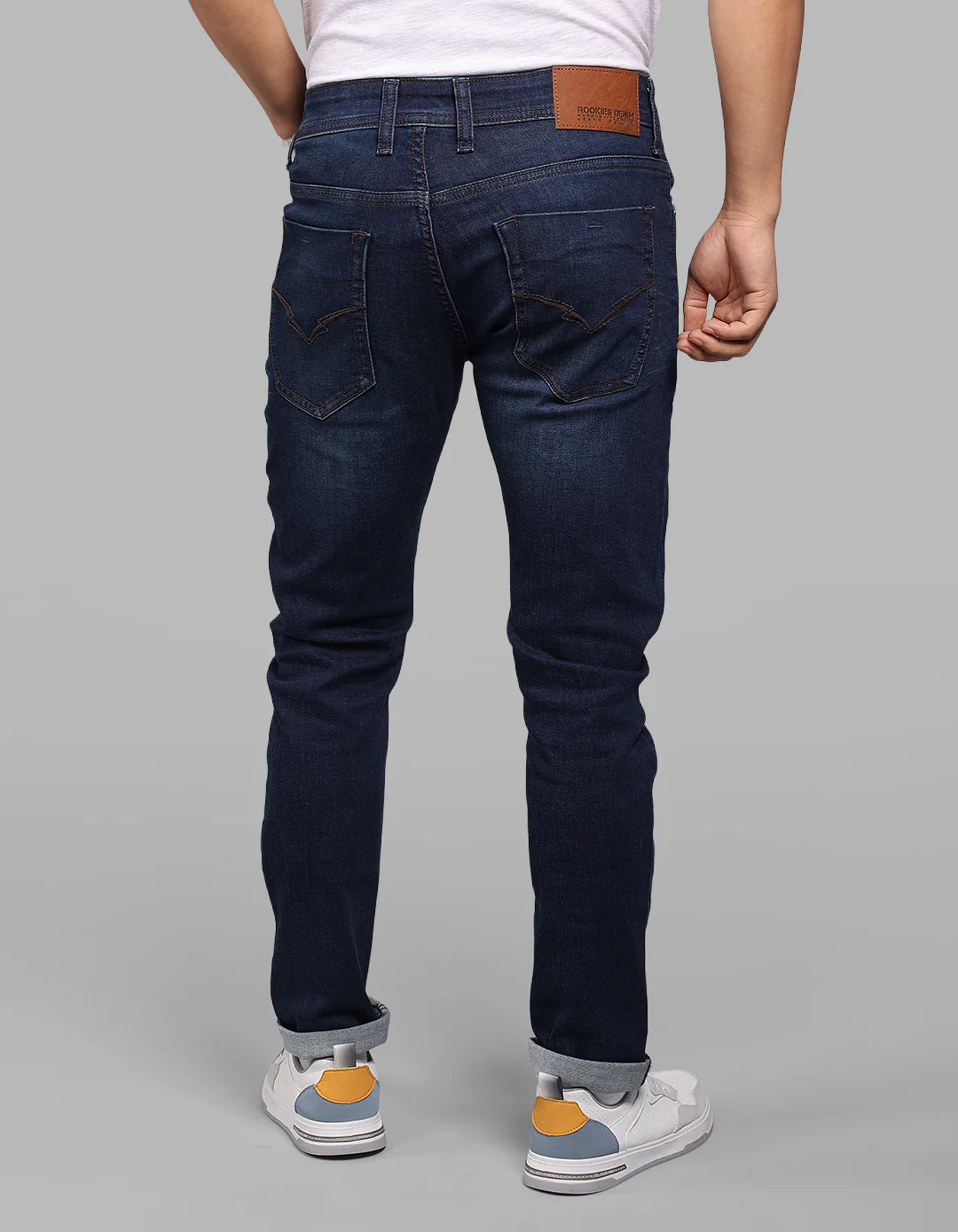 Dark Blue Low-Rise Ankle Length Stretch Jeans - Image 5