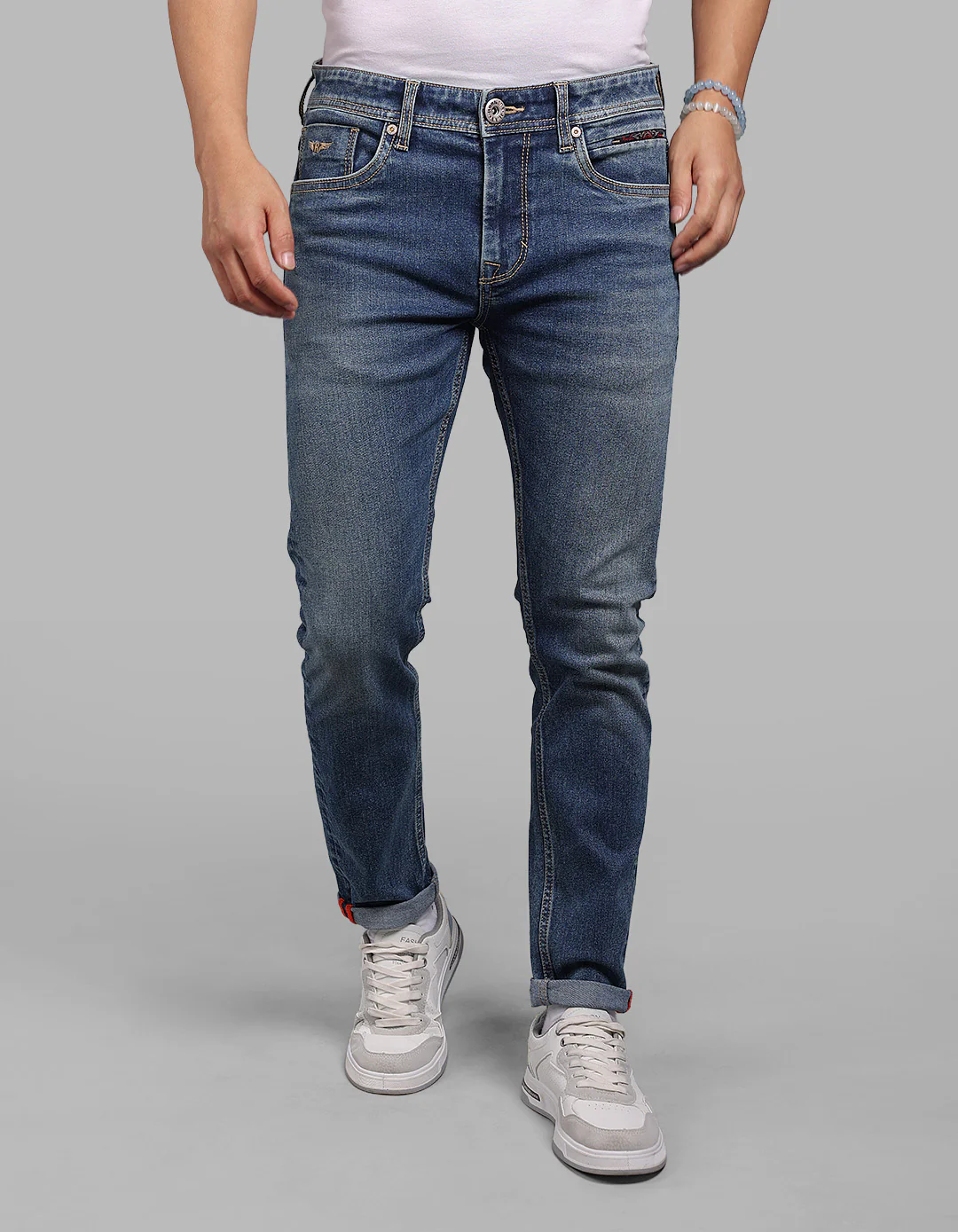 Dark Blue Low-Rise Ankle Length Stretch Jeans