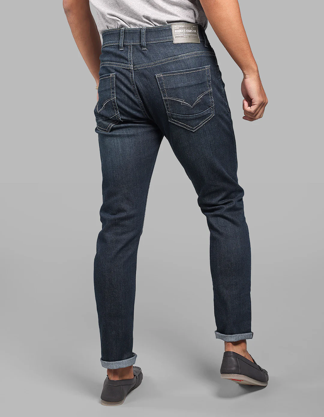 Dark Blue Low-Rise Ankle Length Stretch Jeans - Image 4