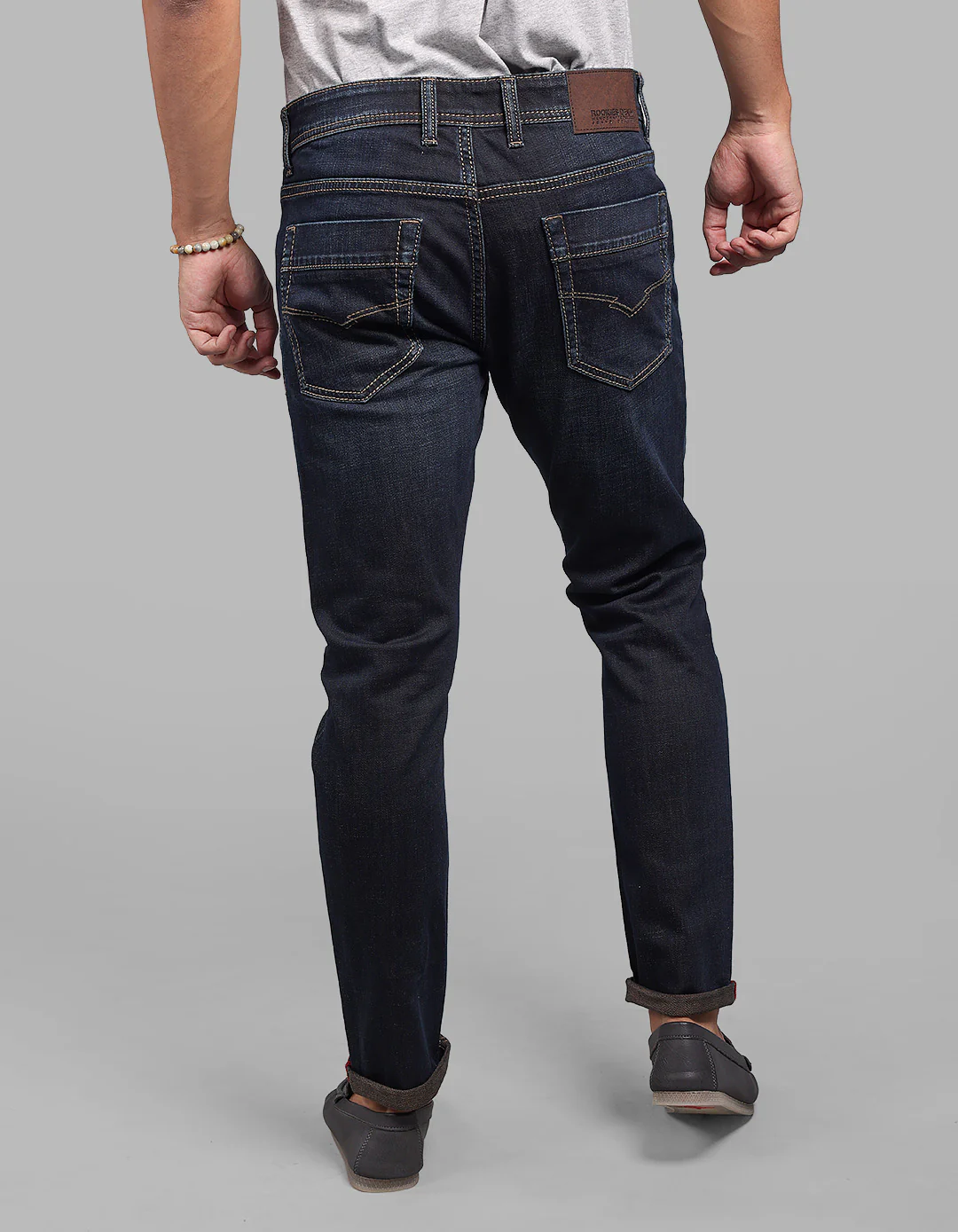 Dark Blue Low-Rise Ankle Length Stretch Jeans - Image 3