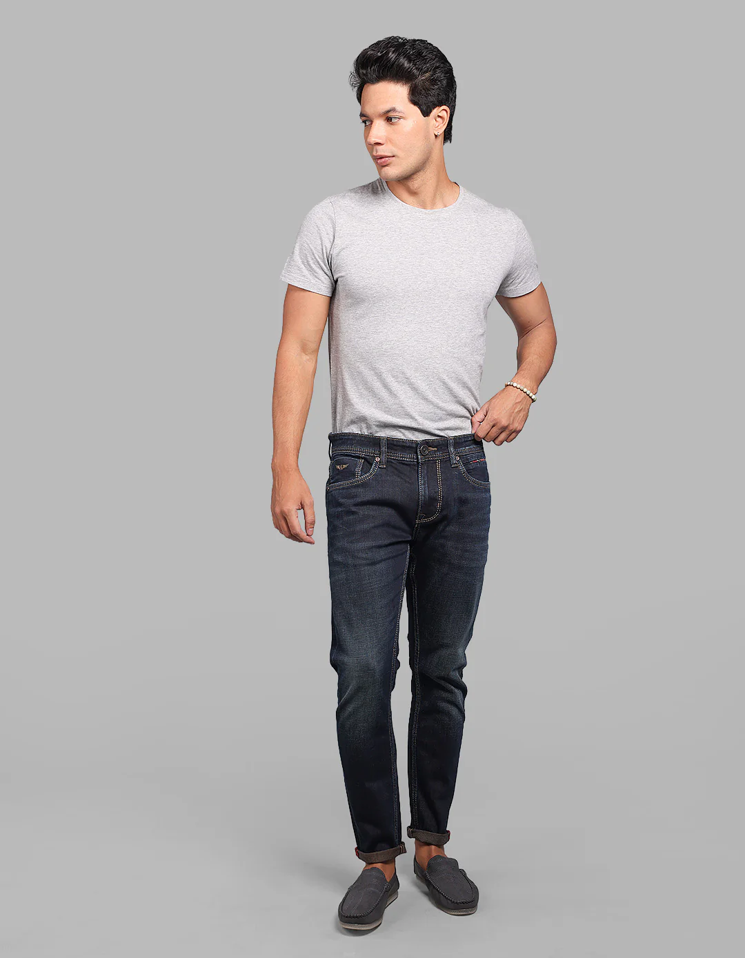 Dark Blue Low-Rise Ankle Length Stretch Jeans - Image 4