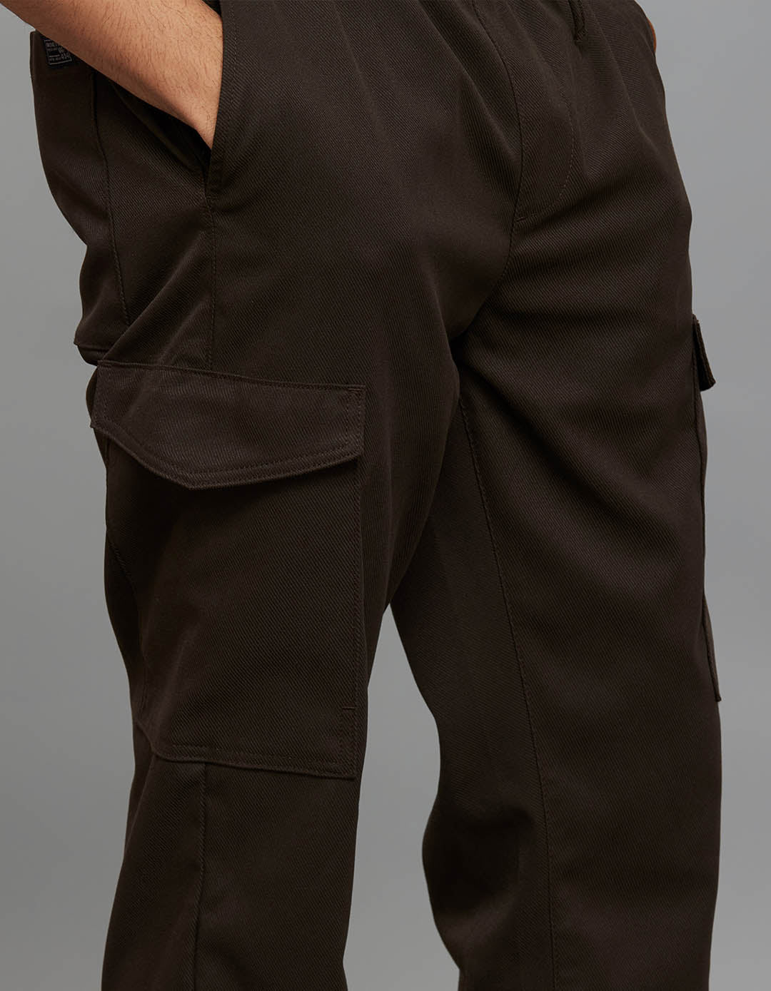 Dark Brown Comfort Straight Fit Athliesure Cargo Stretch Pants - Image 5
